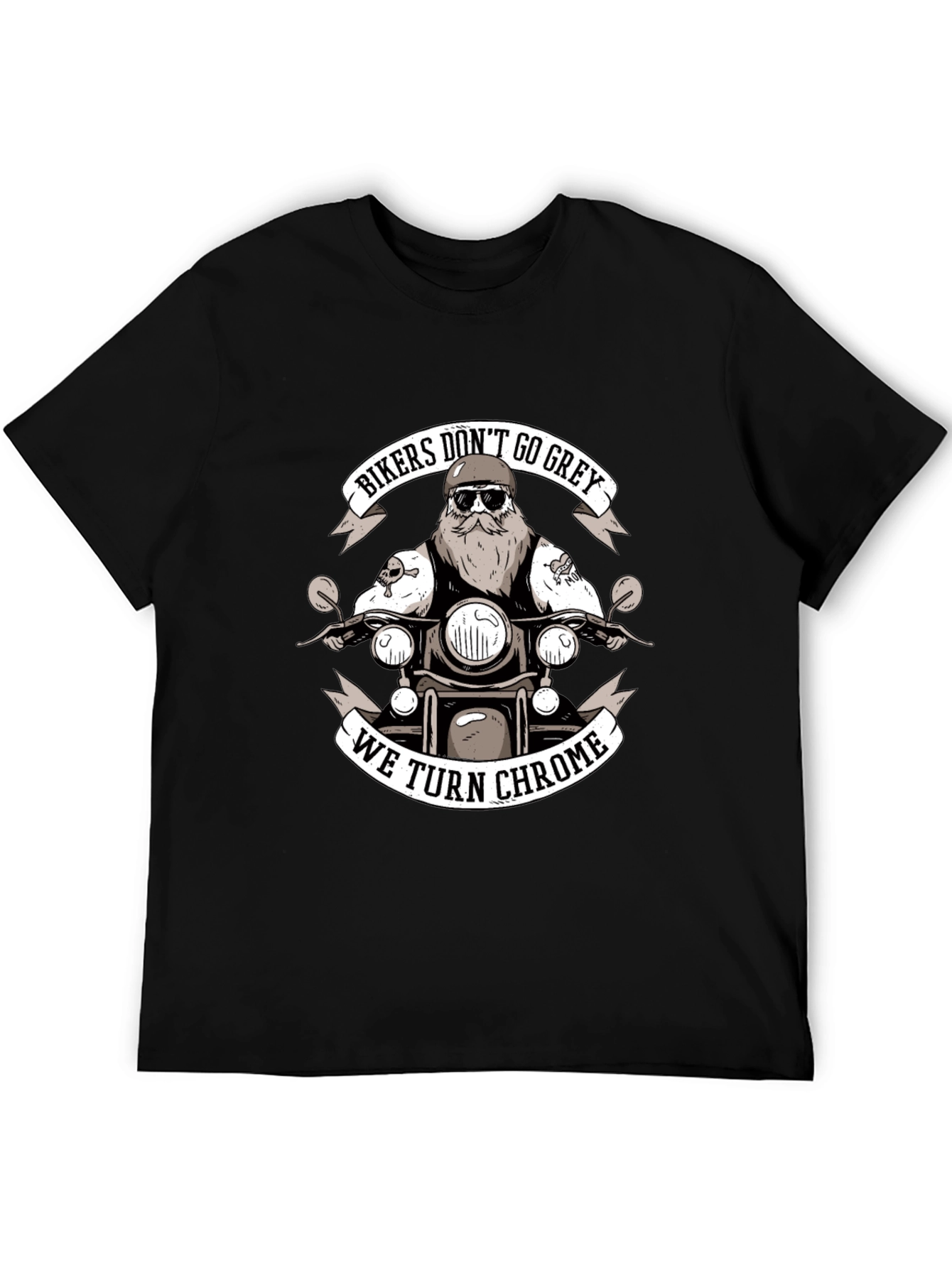 Bikers Dont Go Grey We Turn Chrome Graphic Tee