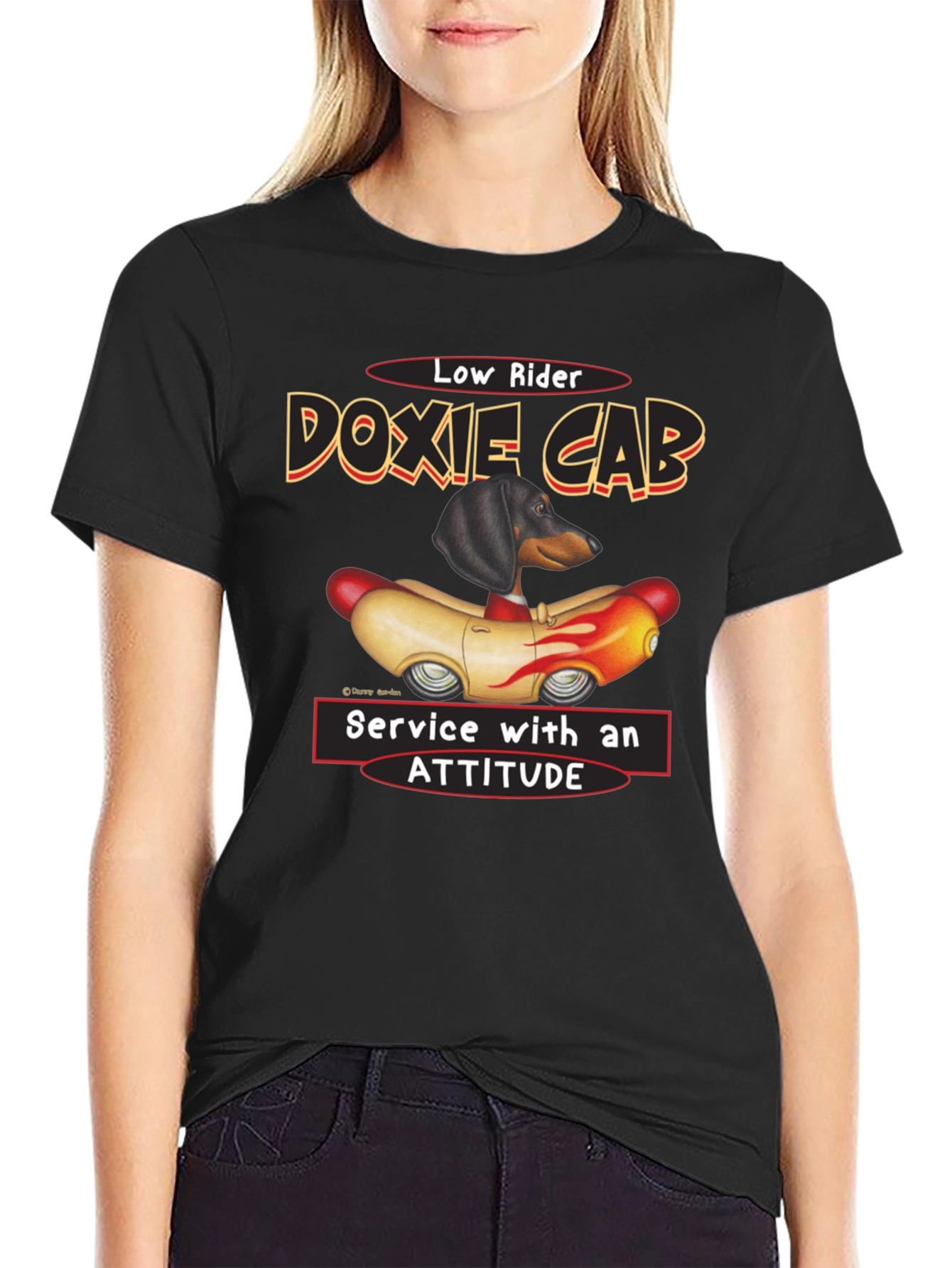 Dachshund Low Rider T-Shirt - Doxie Cab Tee