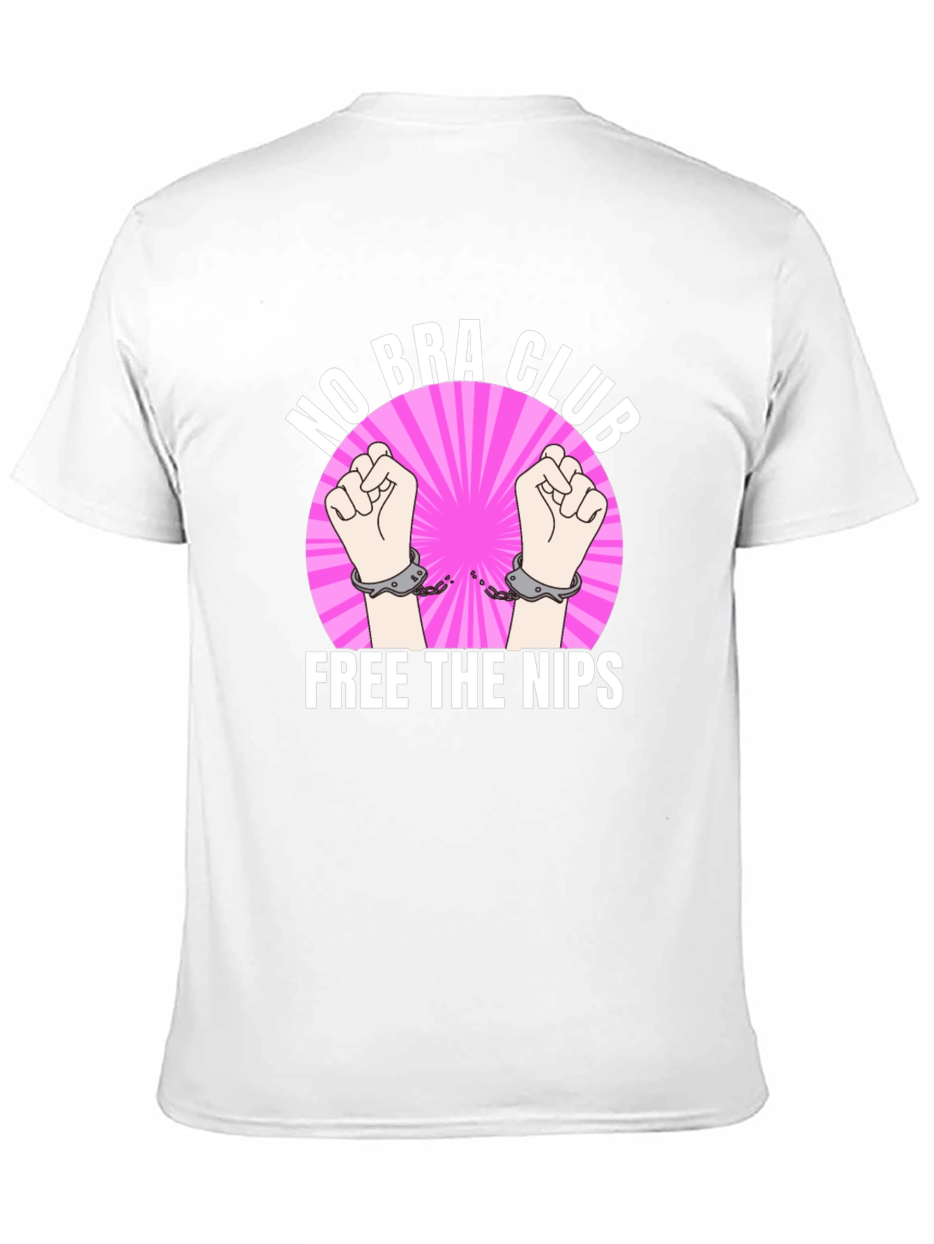 No Bra Club: Free the Nips Black Graphic T-Shirt