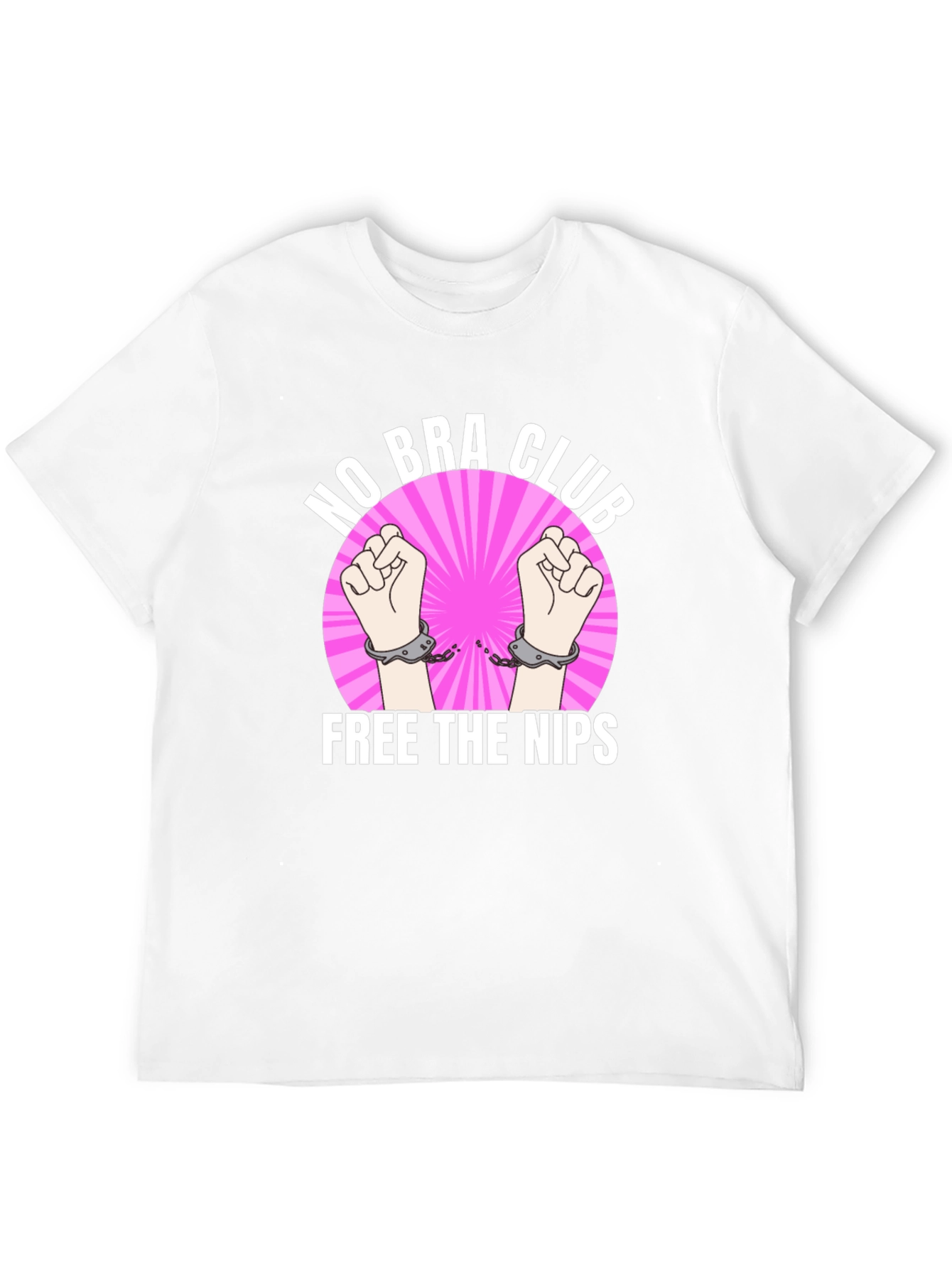 No Bra Club: Free the Nips Black Graphic T-Shirt