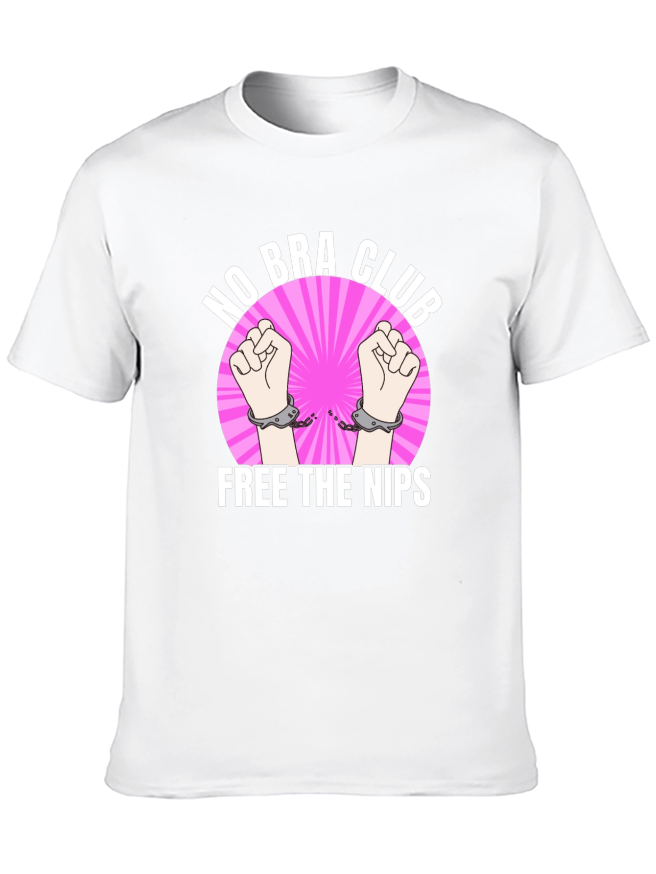 No Bra Club: Free the Nips Black Graphic T-Shirt