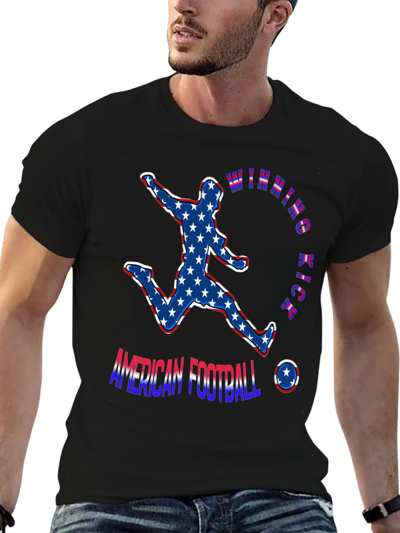 American Football Winning Kick Patriotic T-Shirt
