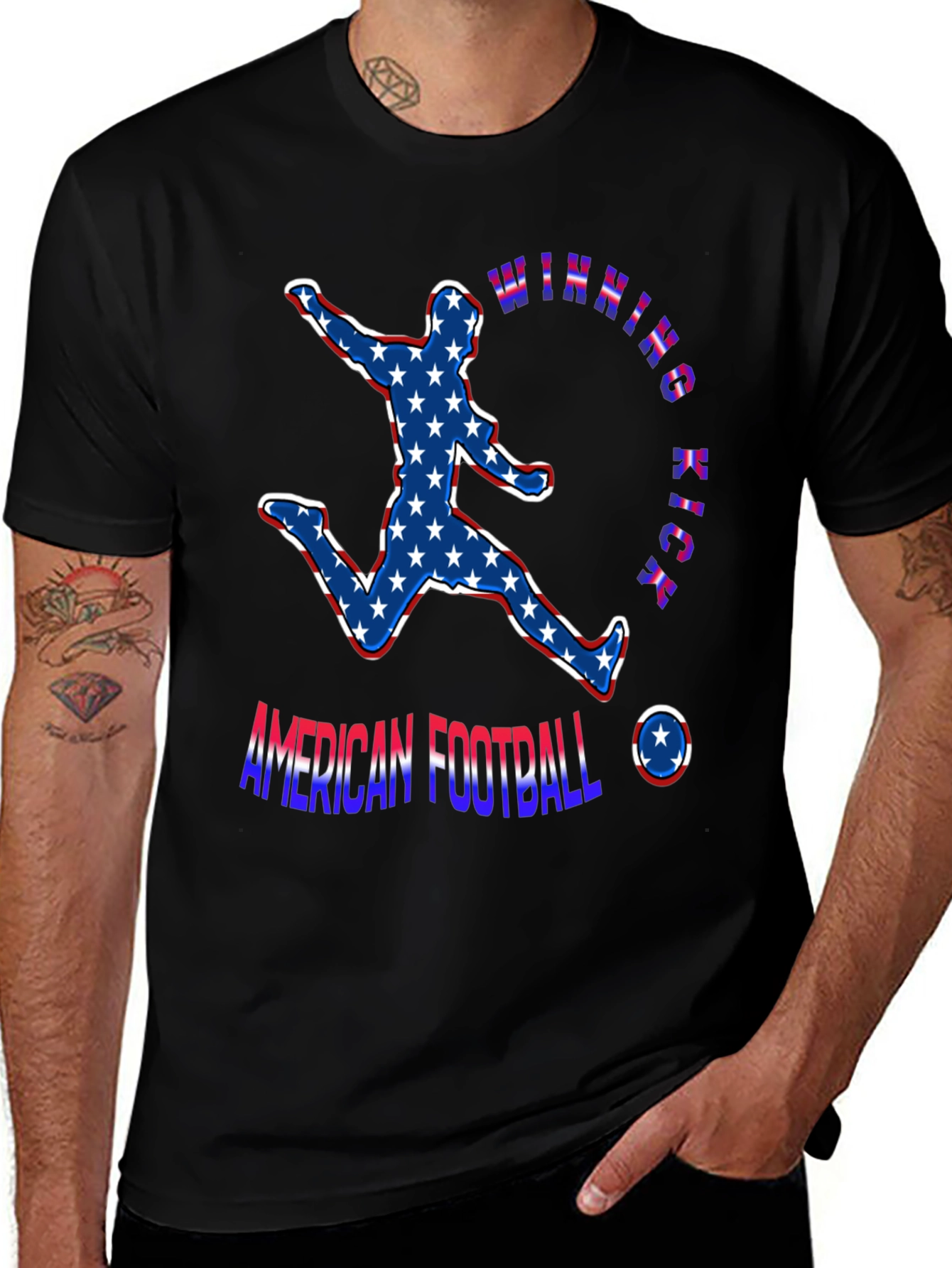 American Football Winning Kick Patriotic T-Shirt