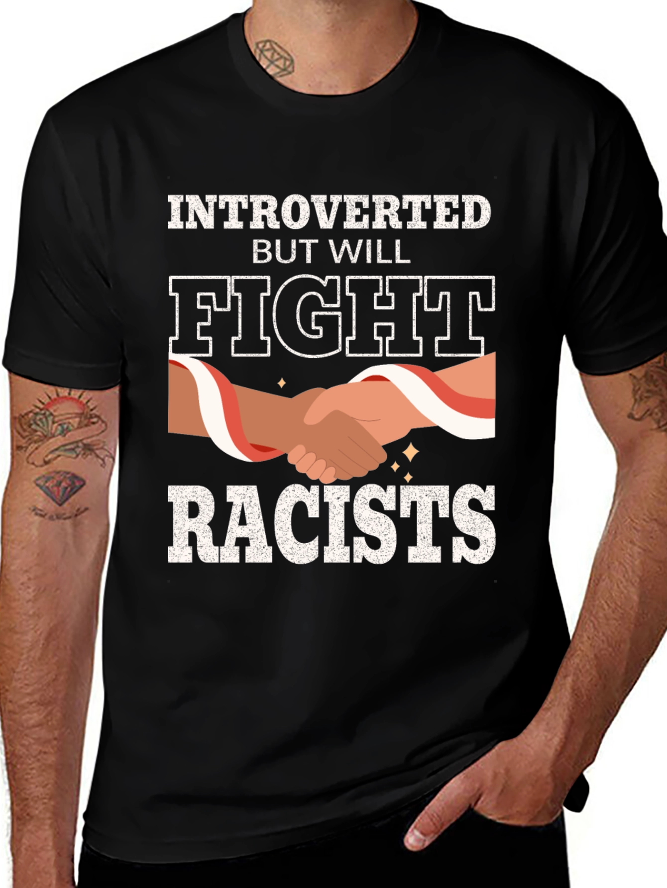 Introverted Fight Racists Graphic Tee
