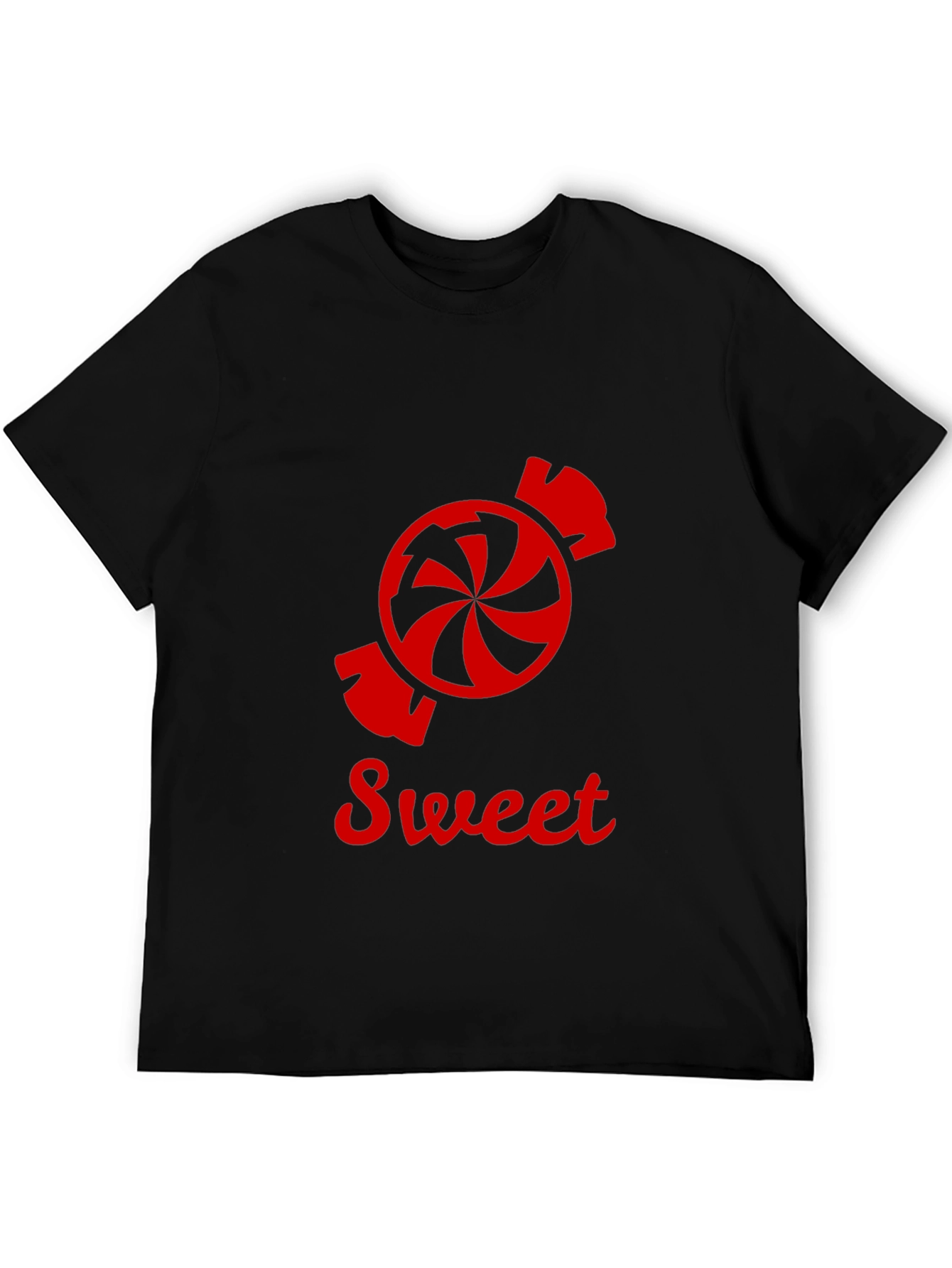 Sweet Candy Graphic Tee - Black Cotton T-Shirt