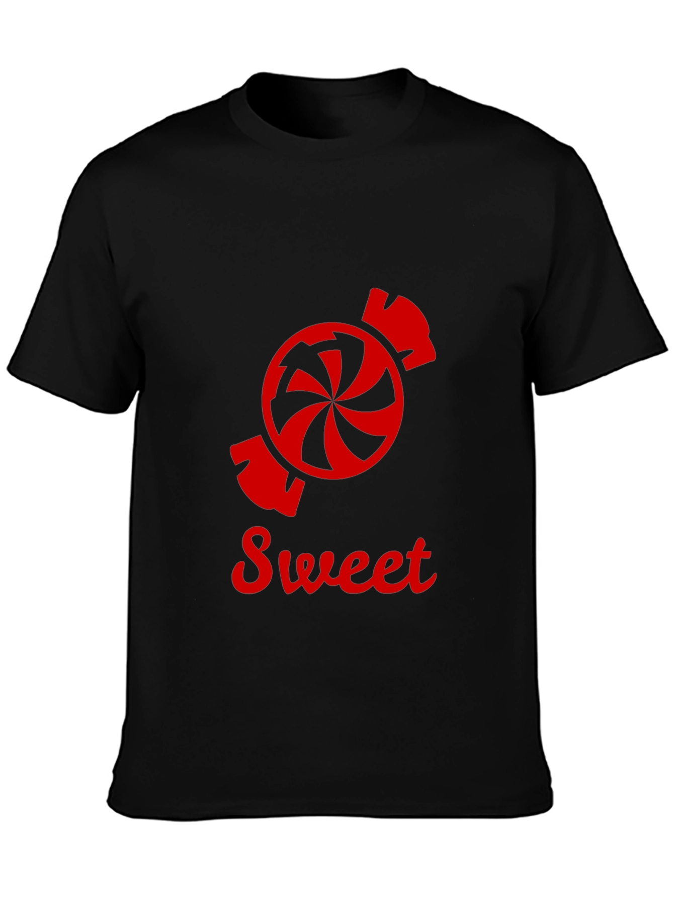 Sweet Candy Graphic Tee - Black Cotton T-Shirt