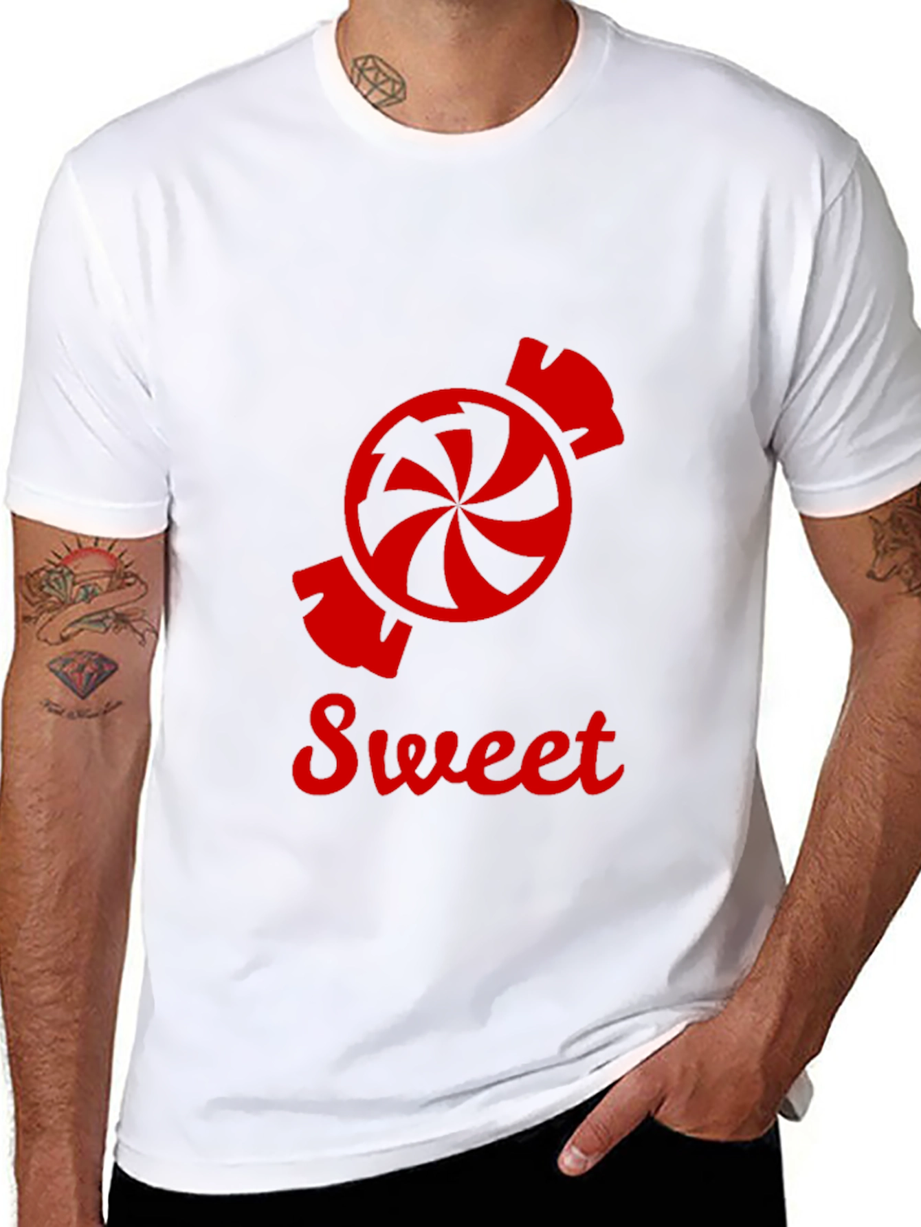 Sweet Candy Graphic Tee - Black Cotton T-Shirt