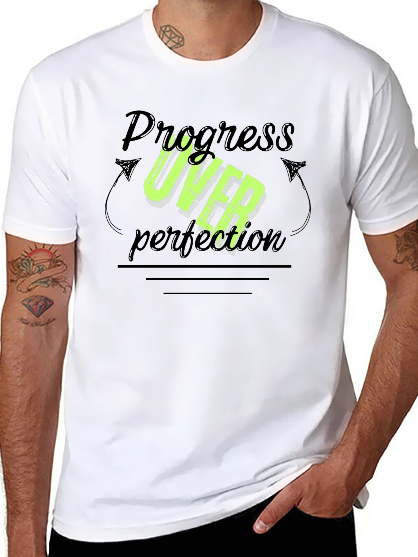Progress Over Perfection Black T-Shirt