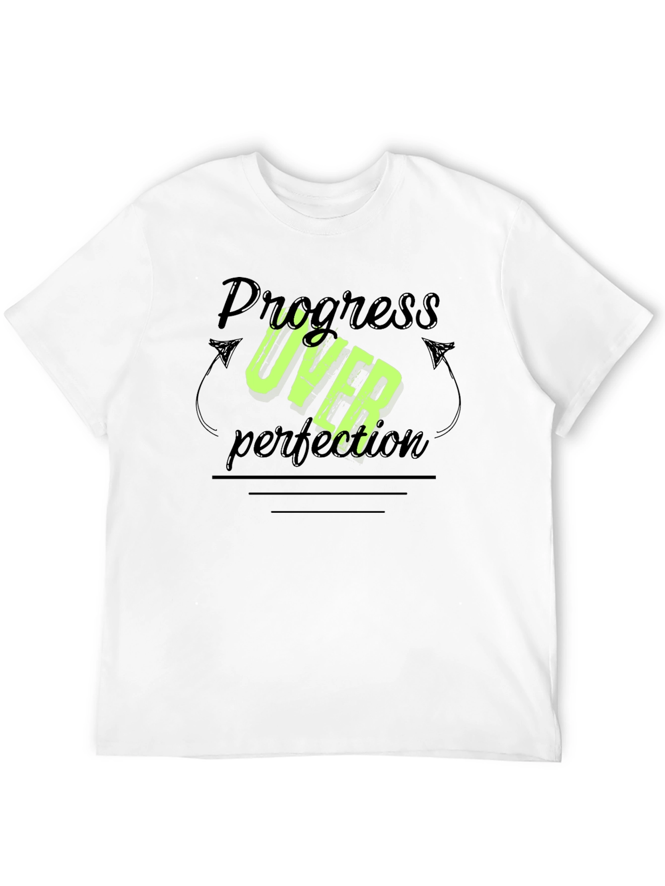 Progress Over Perfection Black T-Shirt