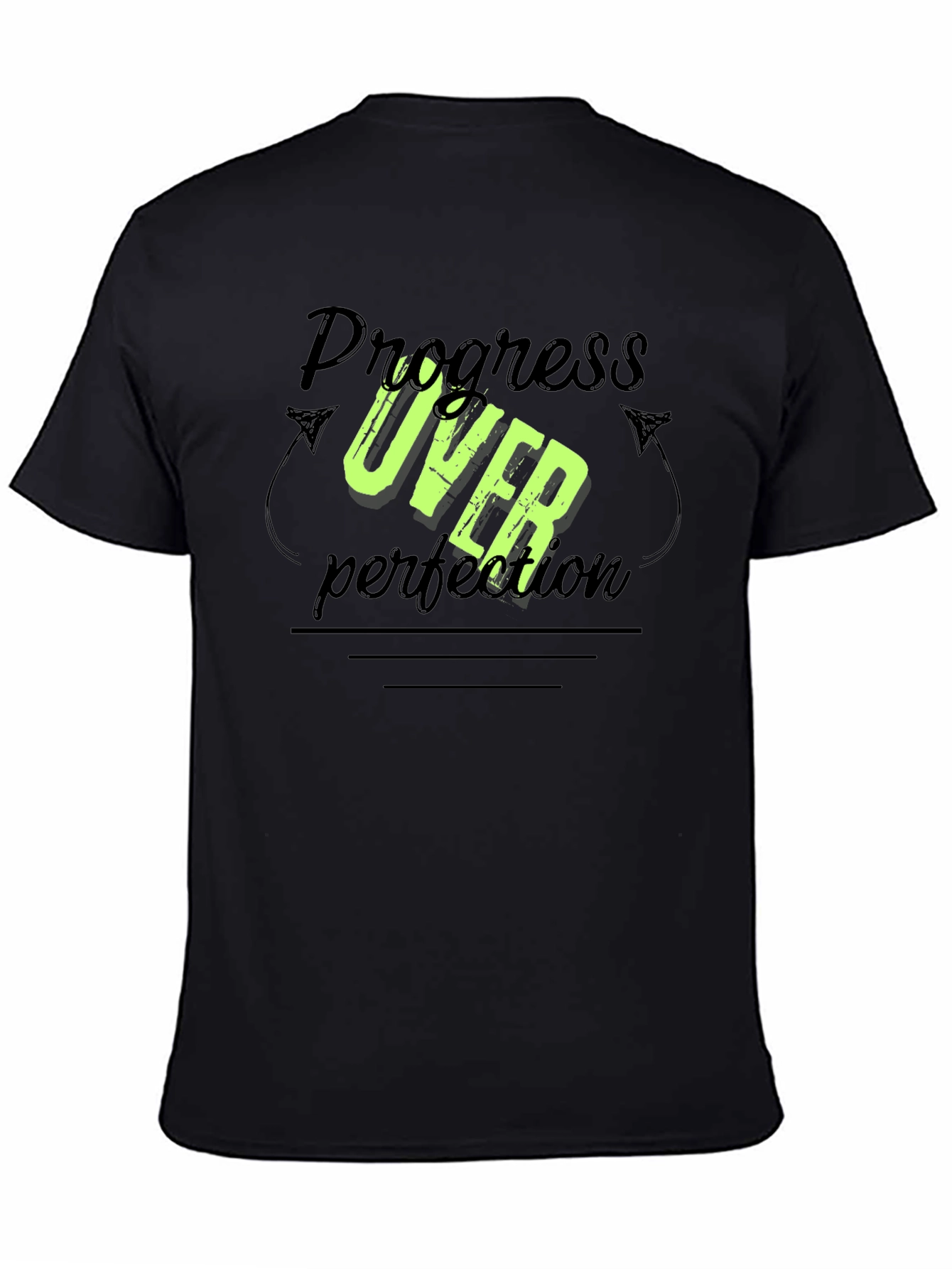Progress Over Perfection Black T-Shirt