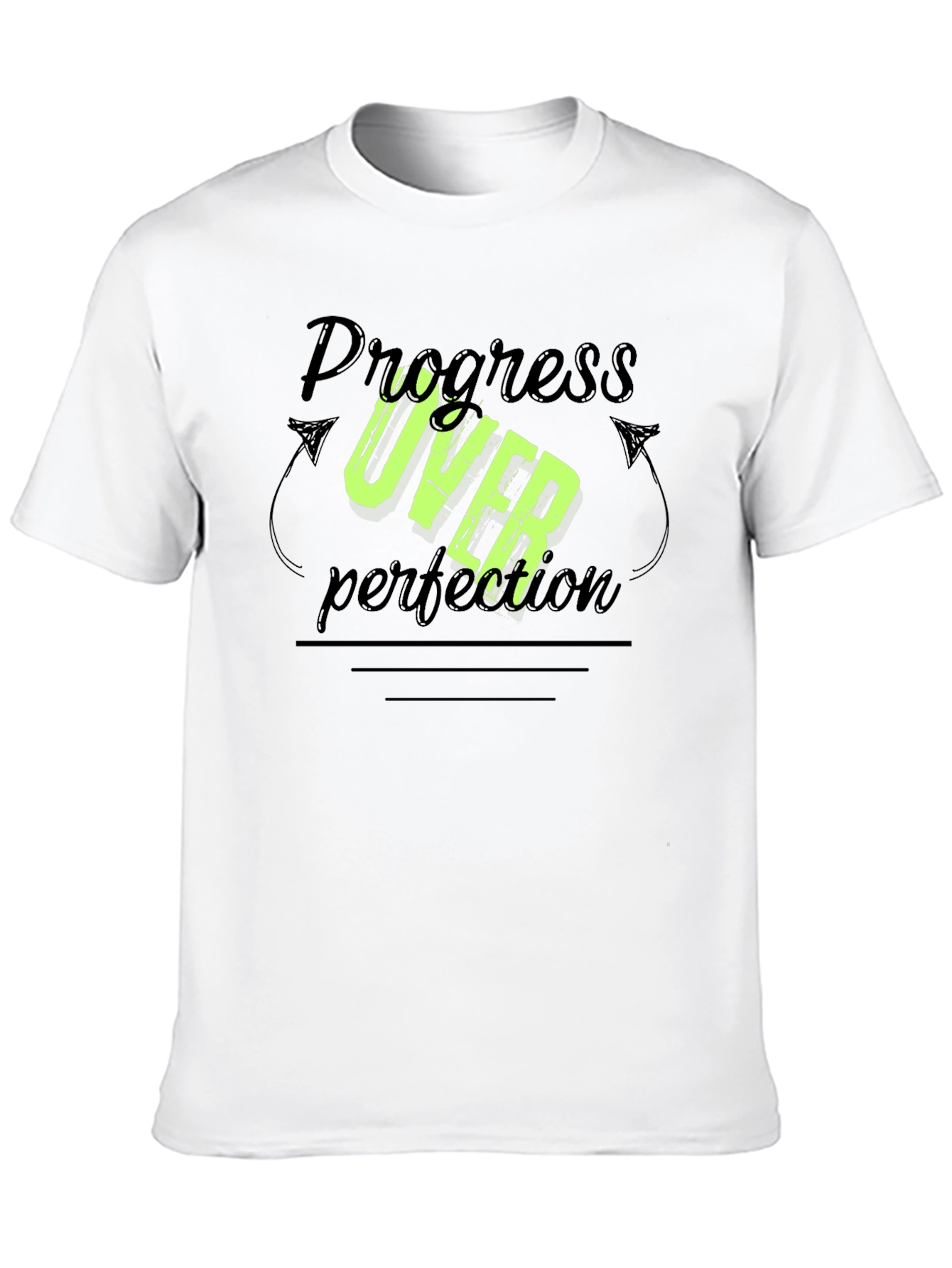 Progress Over Perfection Black T-Shirt