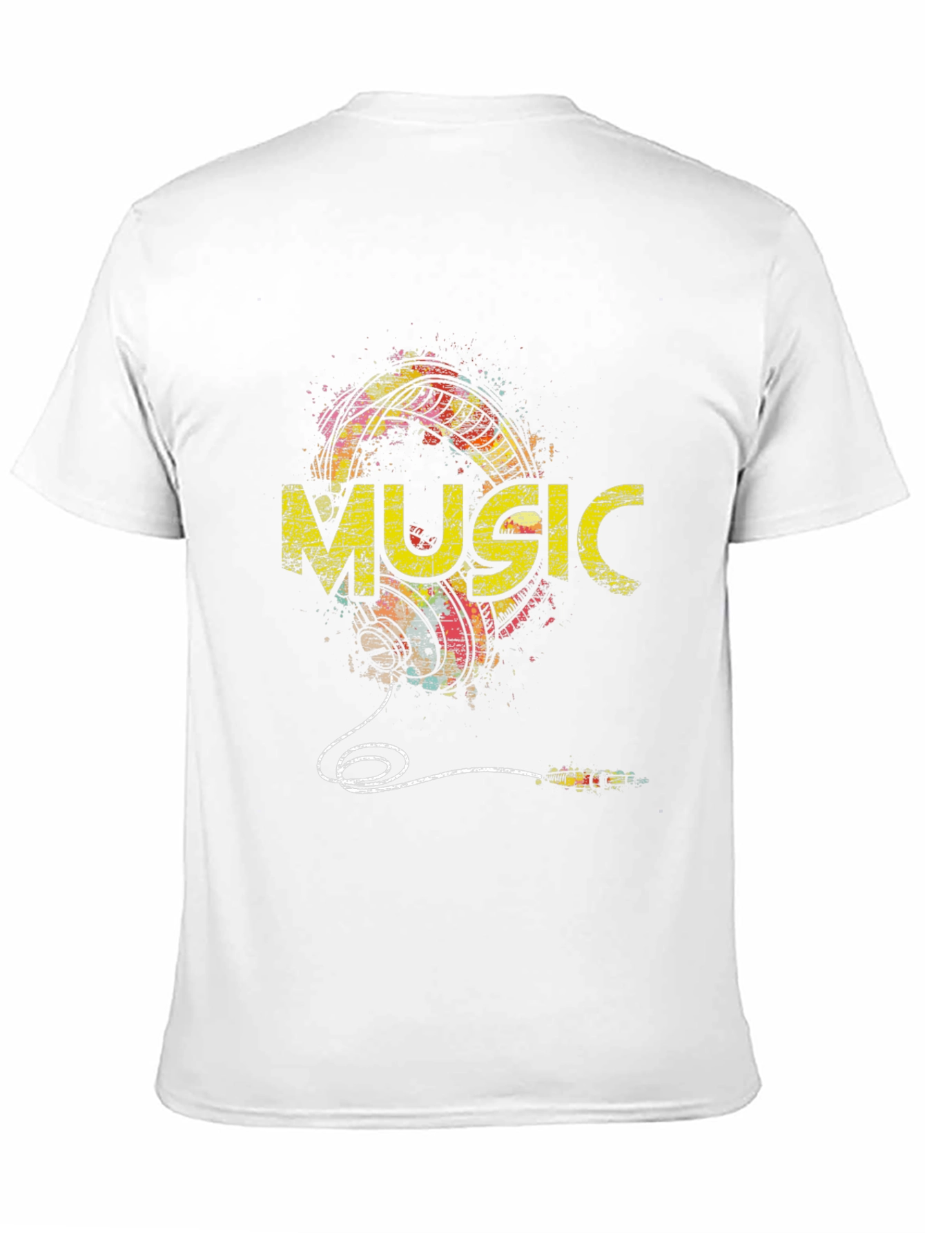 Music Graphic Print Mens Black T-Shirt