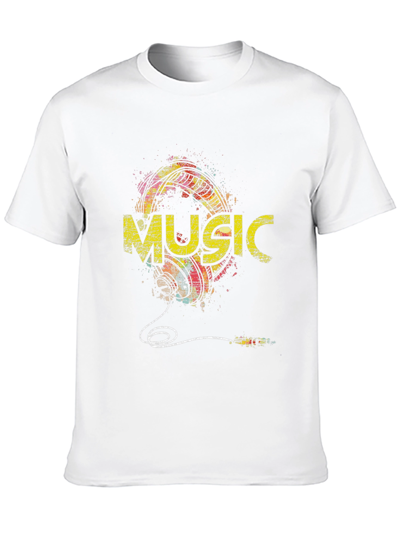 Music Graphic Print Mens Black T-Shirt