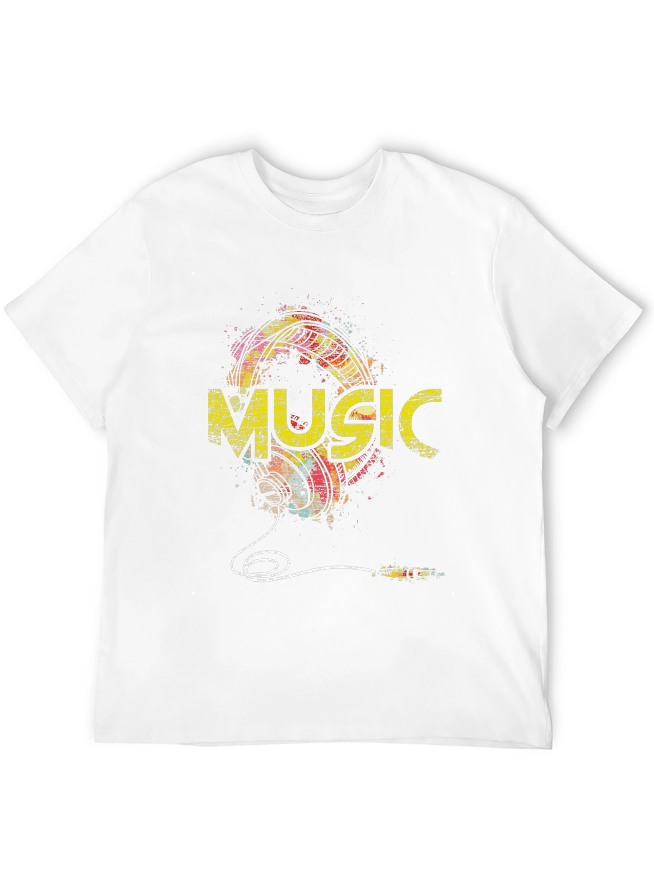 Music Graphic Print Mens Black T-Shirt