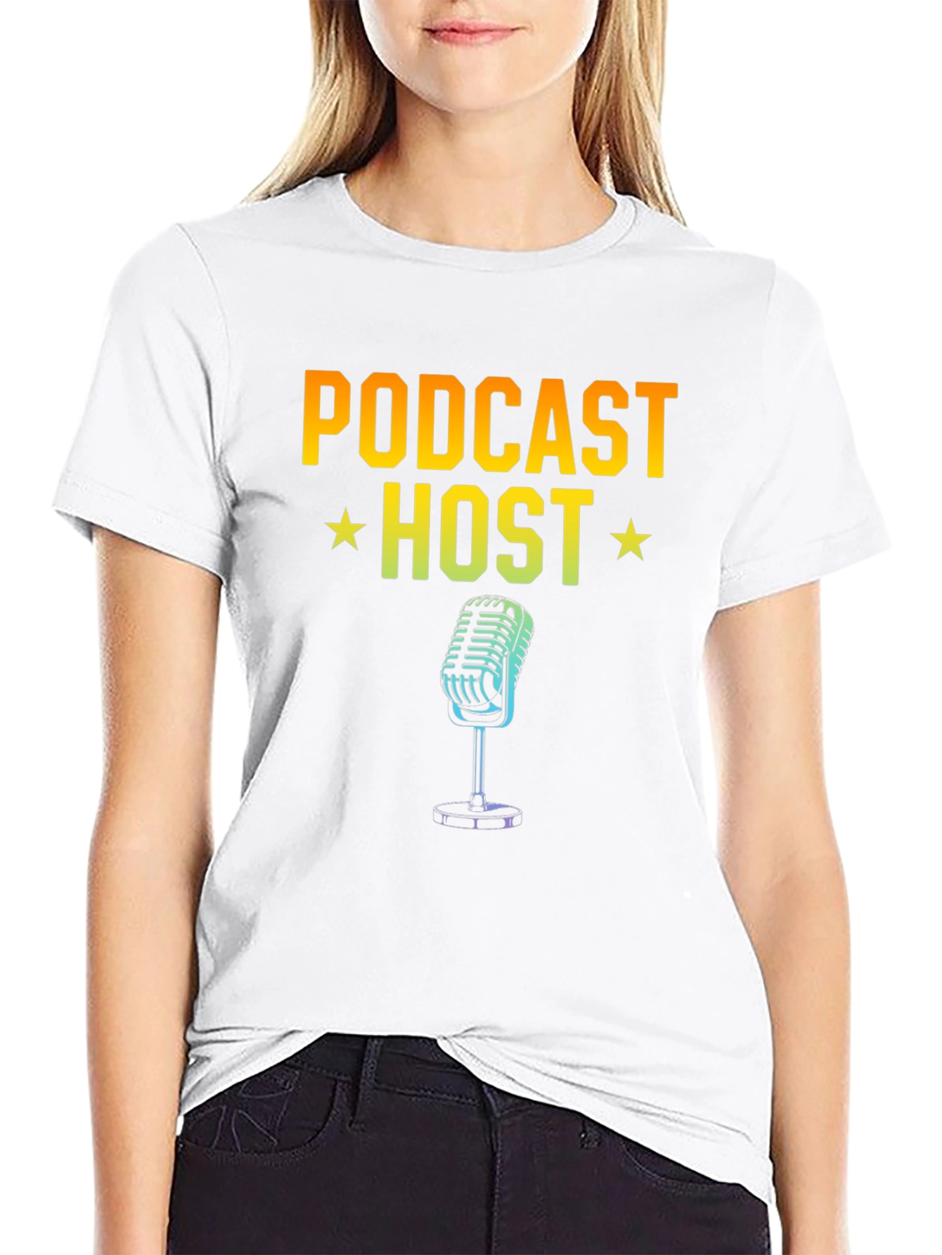 Podcast Host Graphic T-Shirt - Black