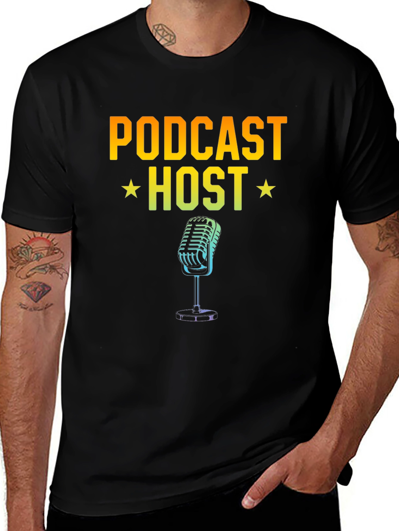 Podcast Host Graphic T-Shirt - Black