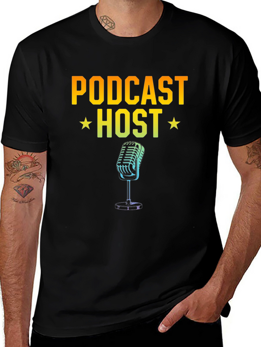 Podcast Host Graphic T-Shirt - Black