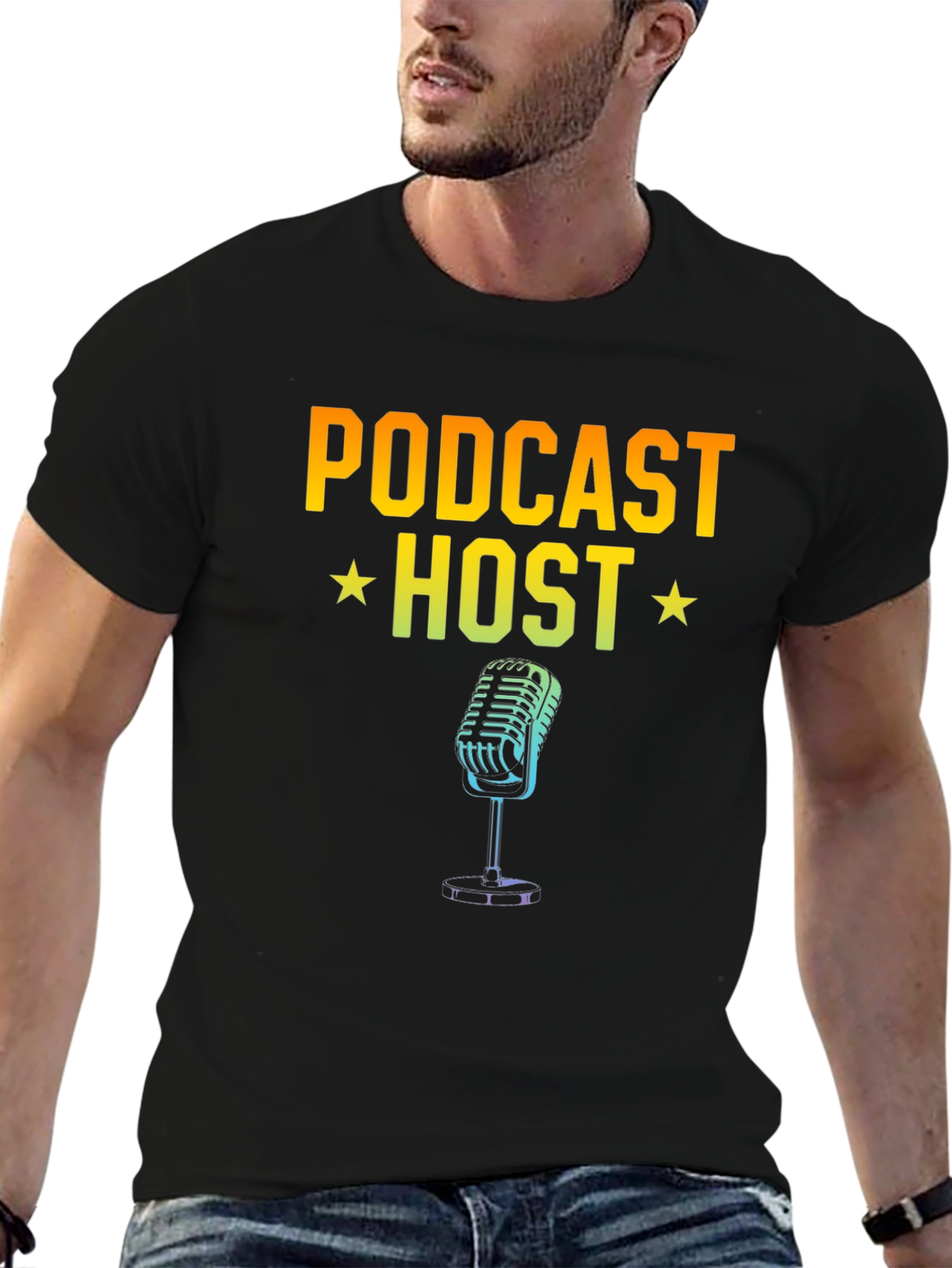 Podcast Host Graphic T-Shirt - Black
