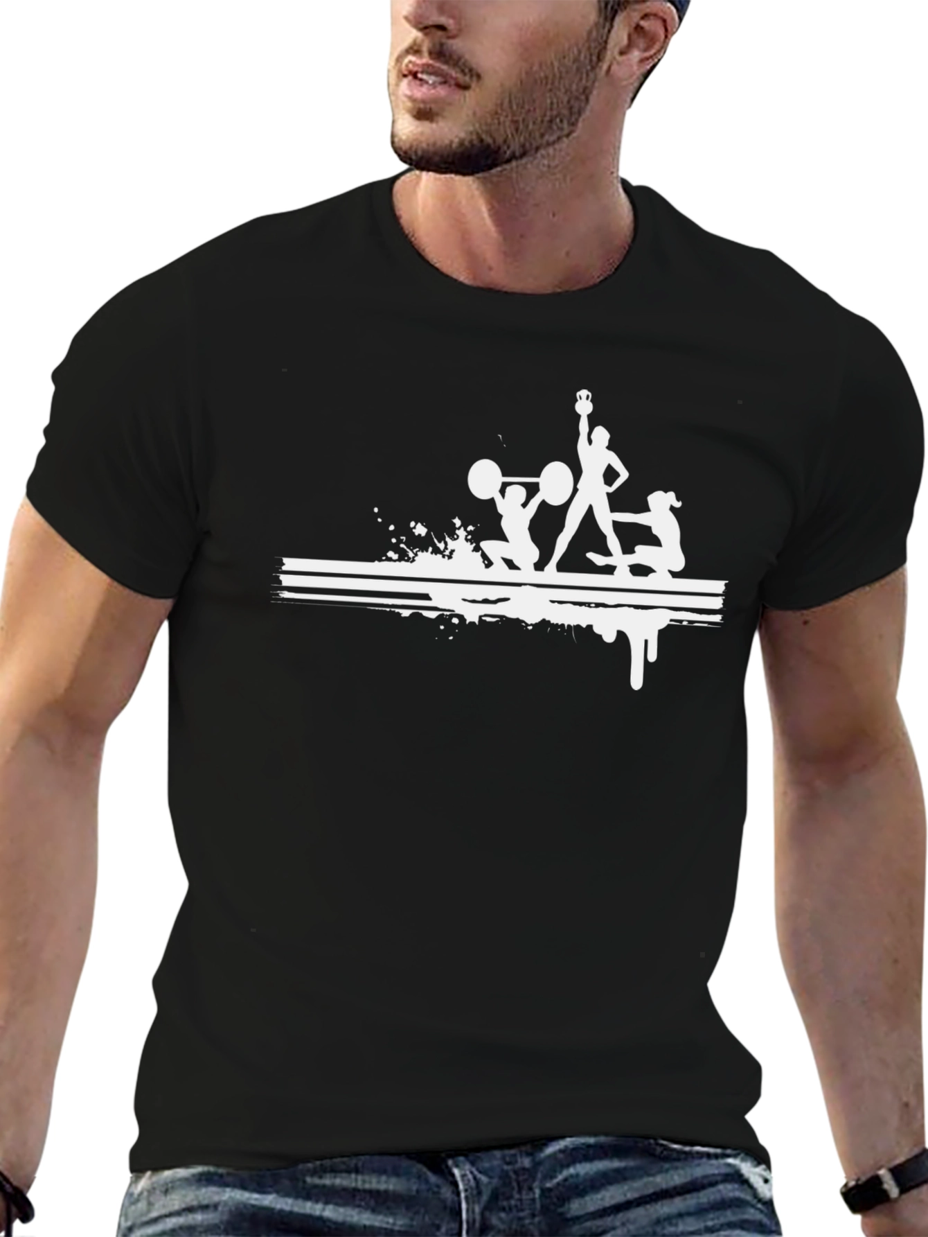 Fitness Graphic Tee - Black Workout Shirt