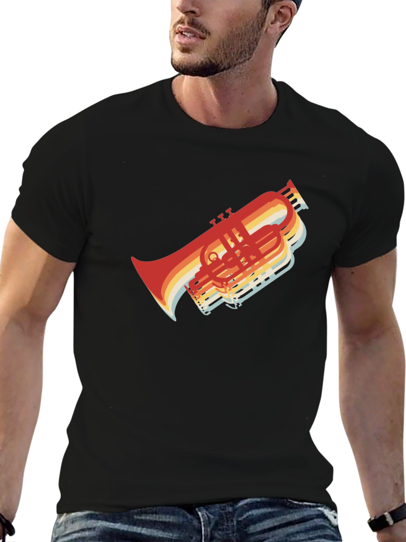 Retro Trombone T-Shirt - Musicians Style