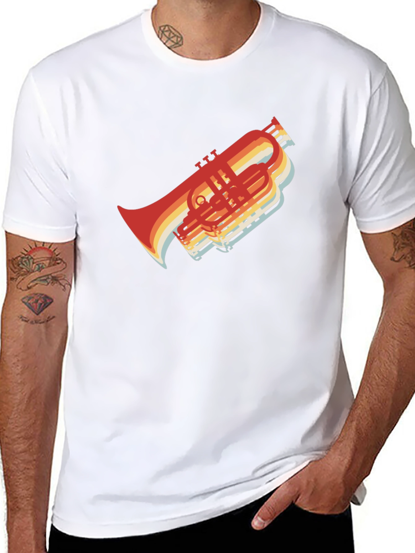 Retro Trombone T-Shirt - Musicians Style