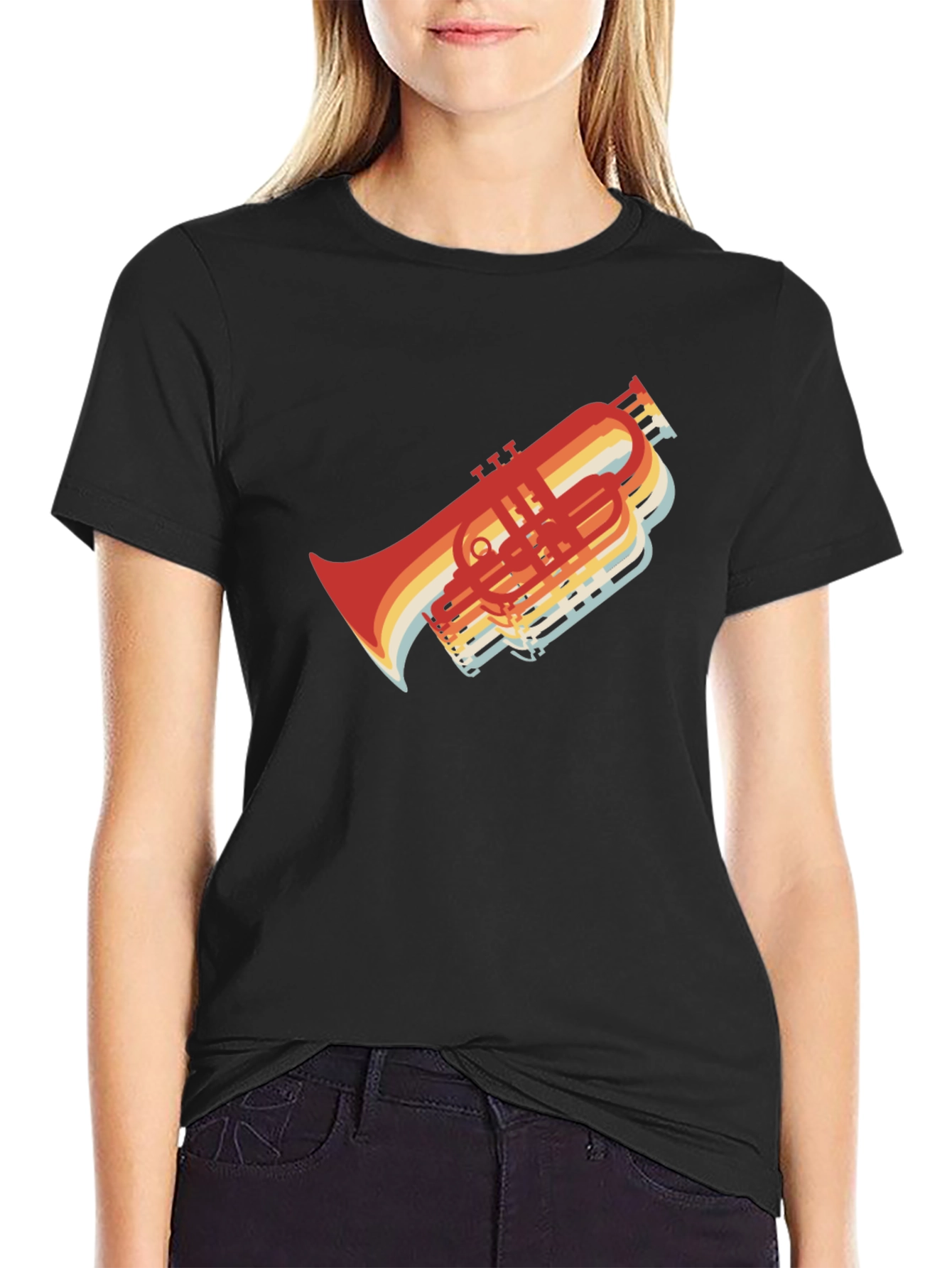 Retro Trombone T-Shirt - Musicians Style