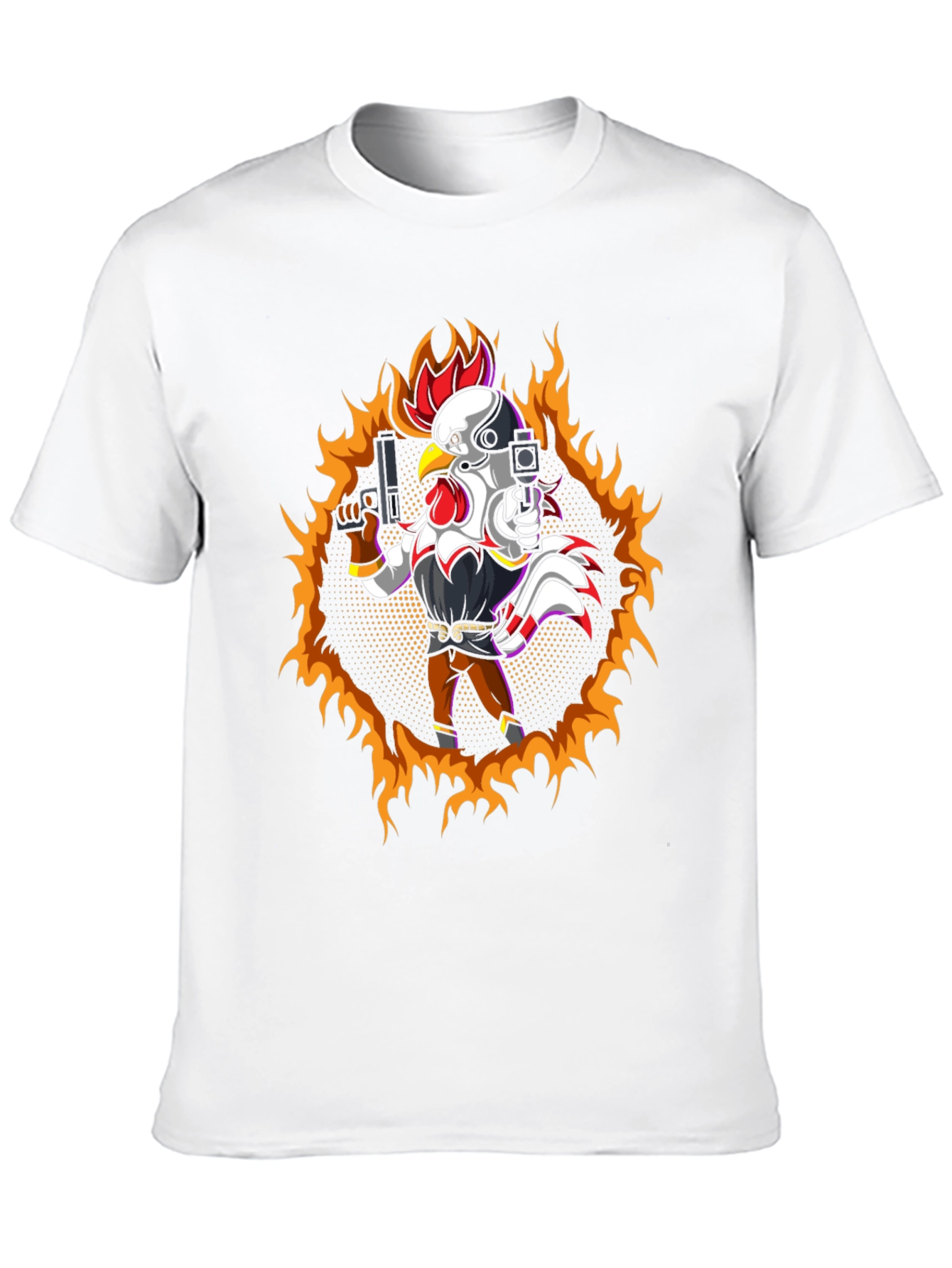 Fiery Chicken T-Shirt - Tactical Rooster Design