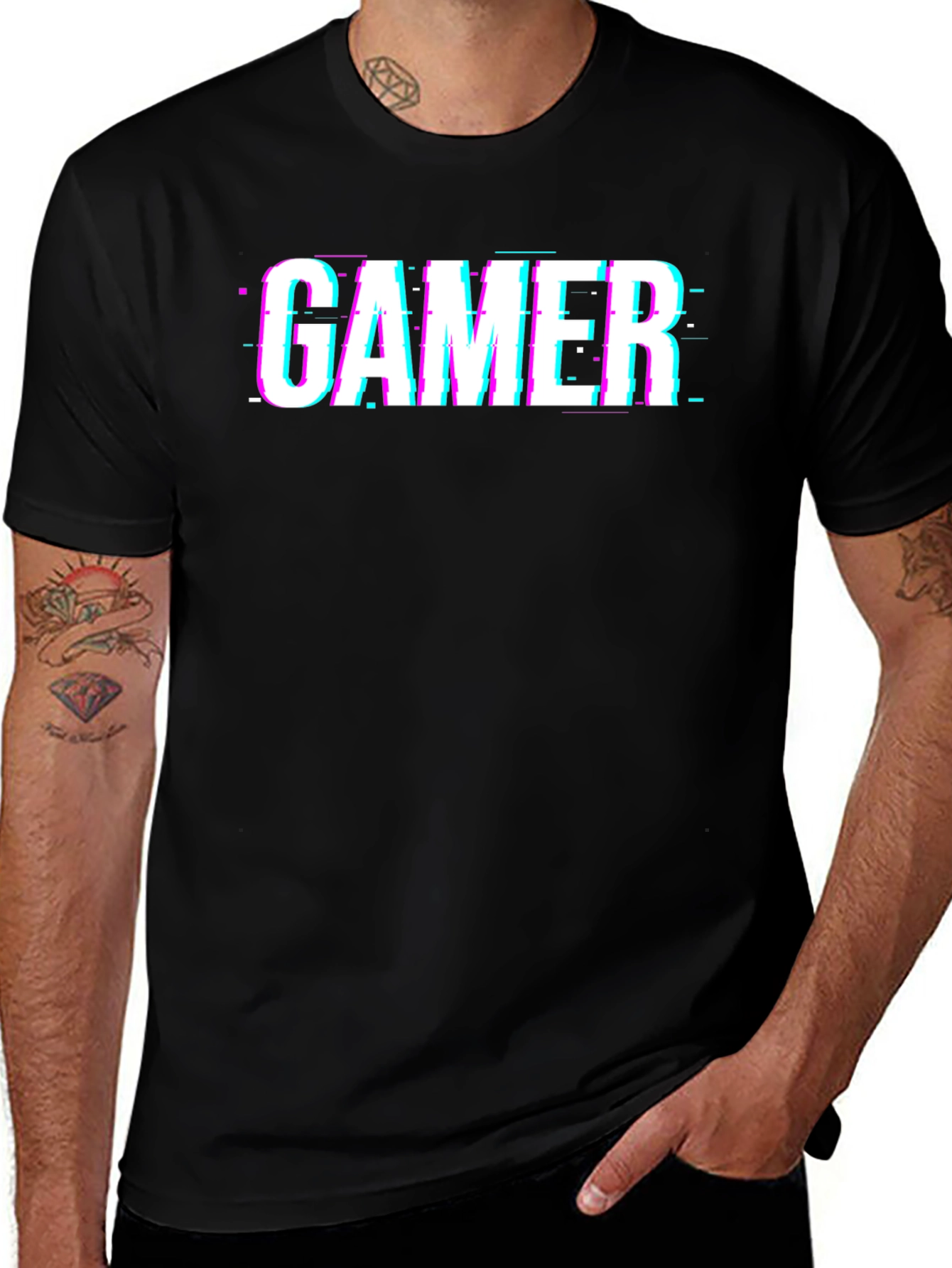 Gamer Glitch Black T-Shirt