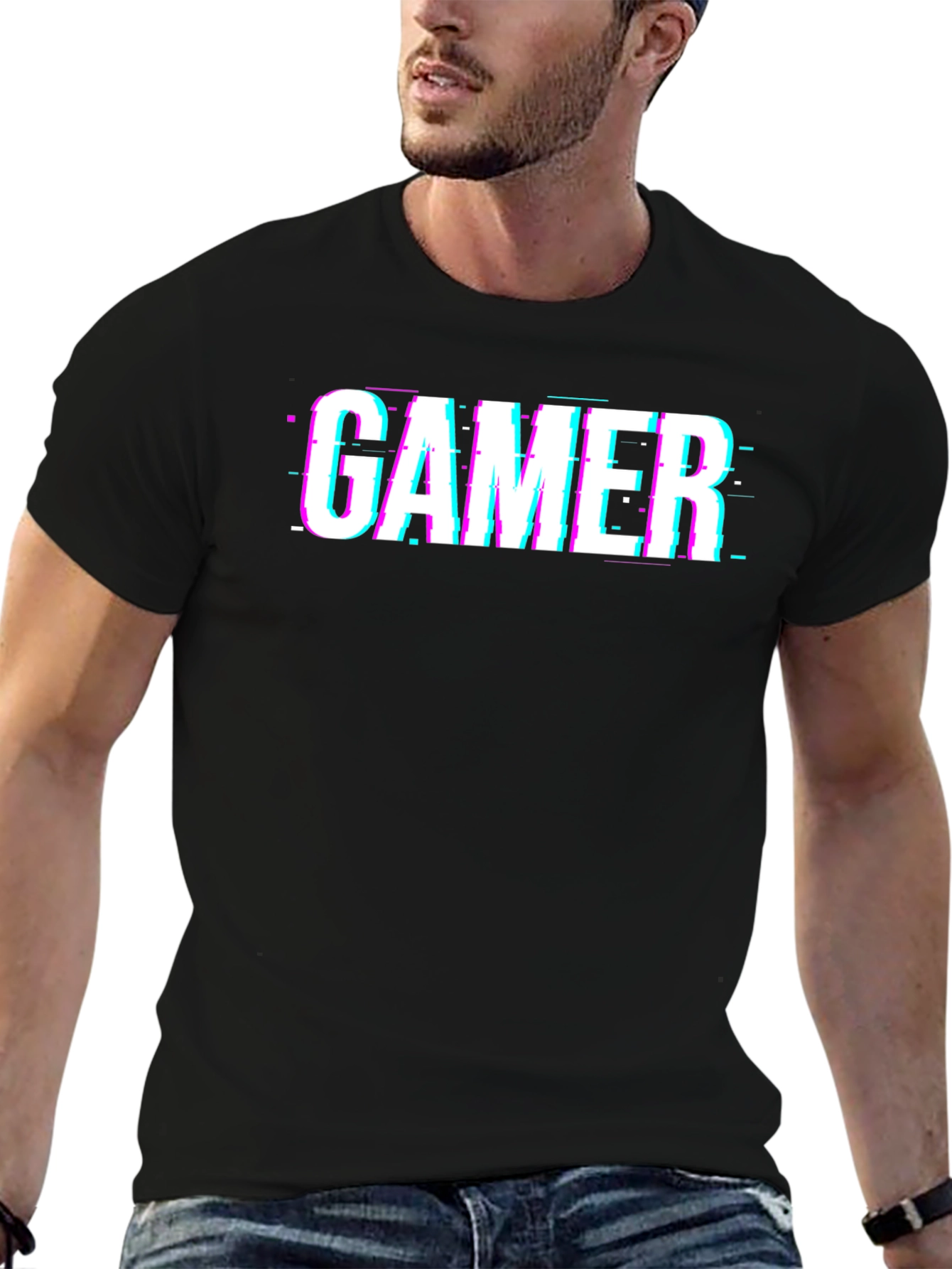 Gamer Glitch Black T-Shirt