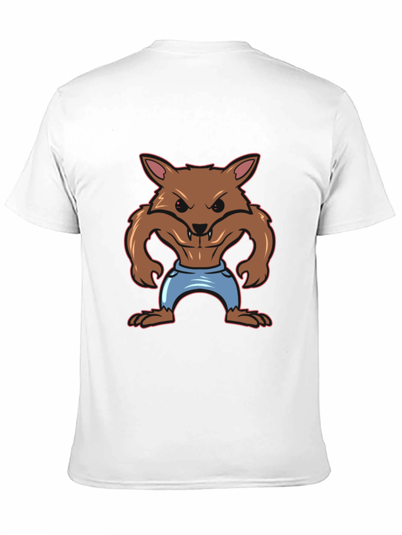 Cartoon Werewolf Graphic Tee - Black T-Shirt