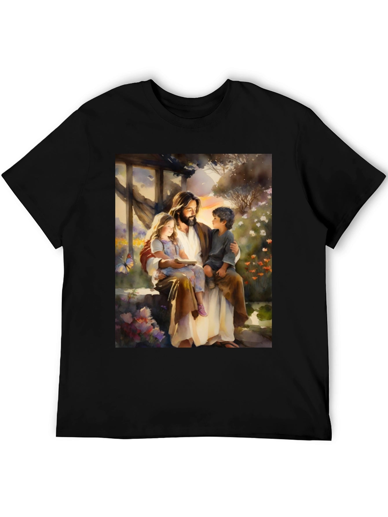 Jesus Reading to Children Graphic Tee