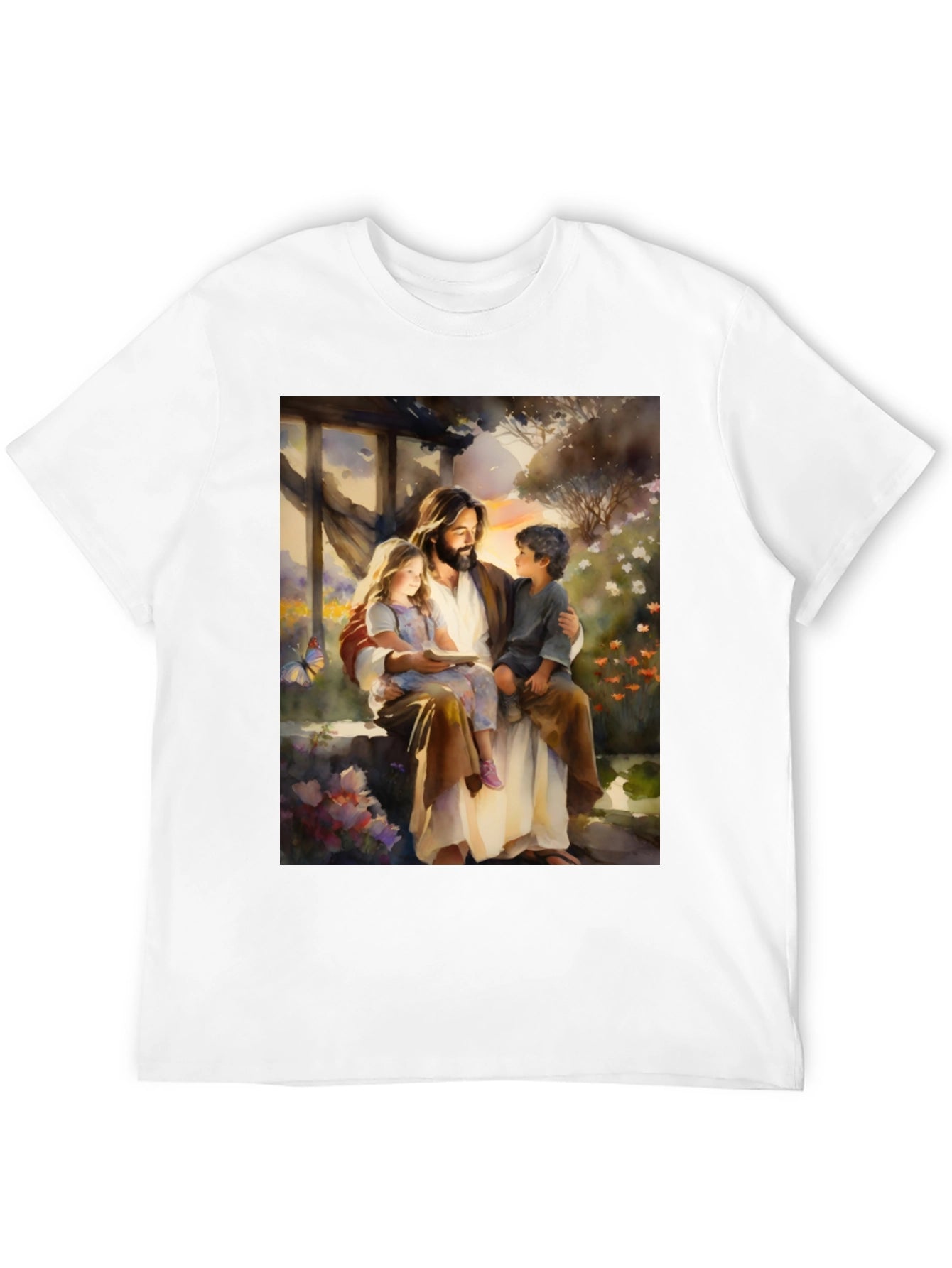 Jesus Reading to Children Graphic Tee