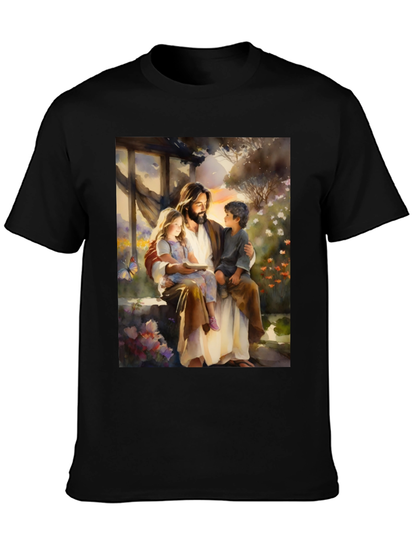 Jesus Reading to Children Graphic Tee