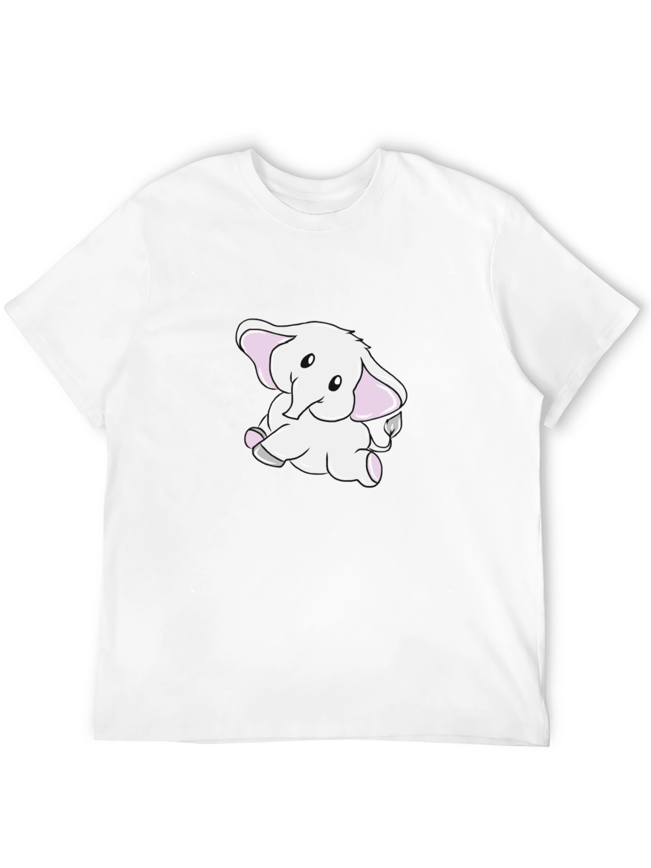 Cute Elephant Graphic Black T-Shirt