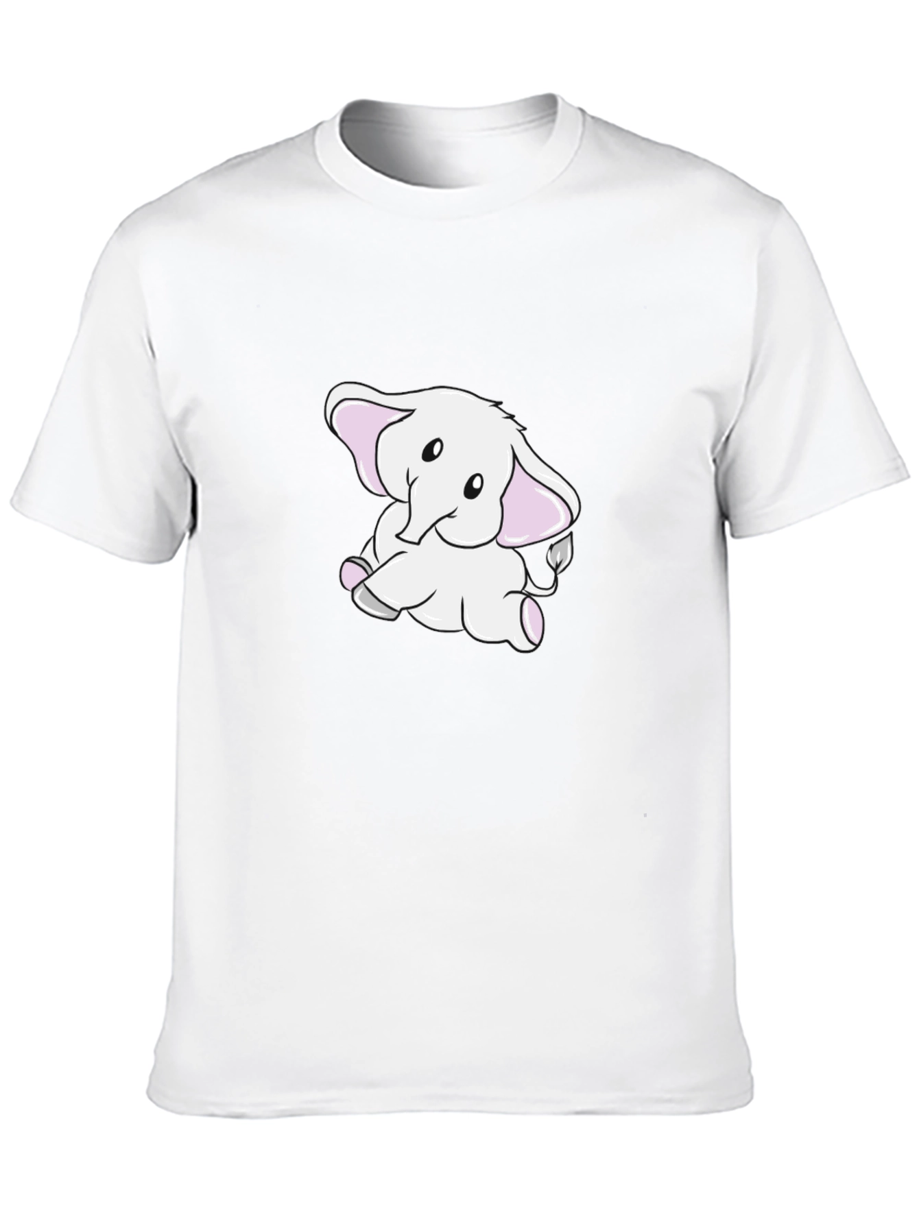 Cute Elephant Graphic Black T-Shirt