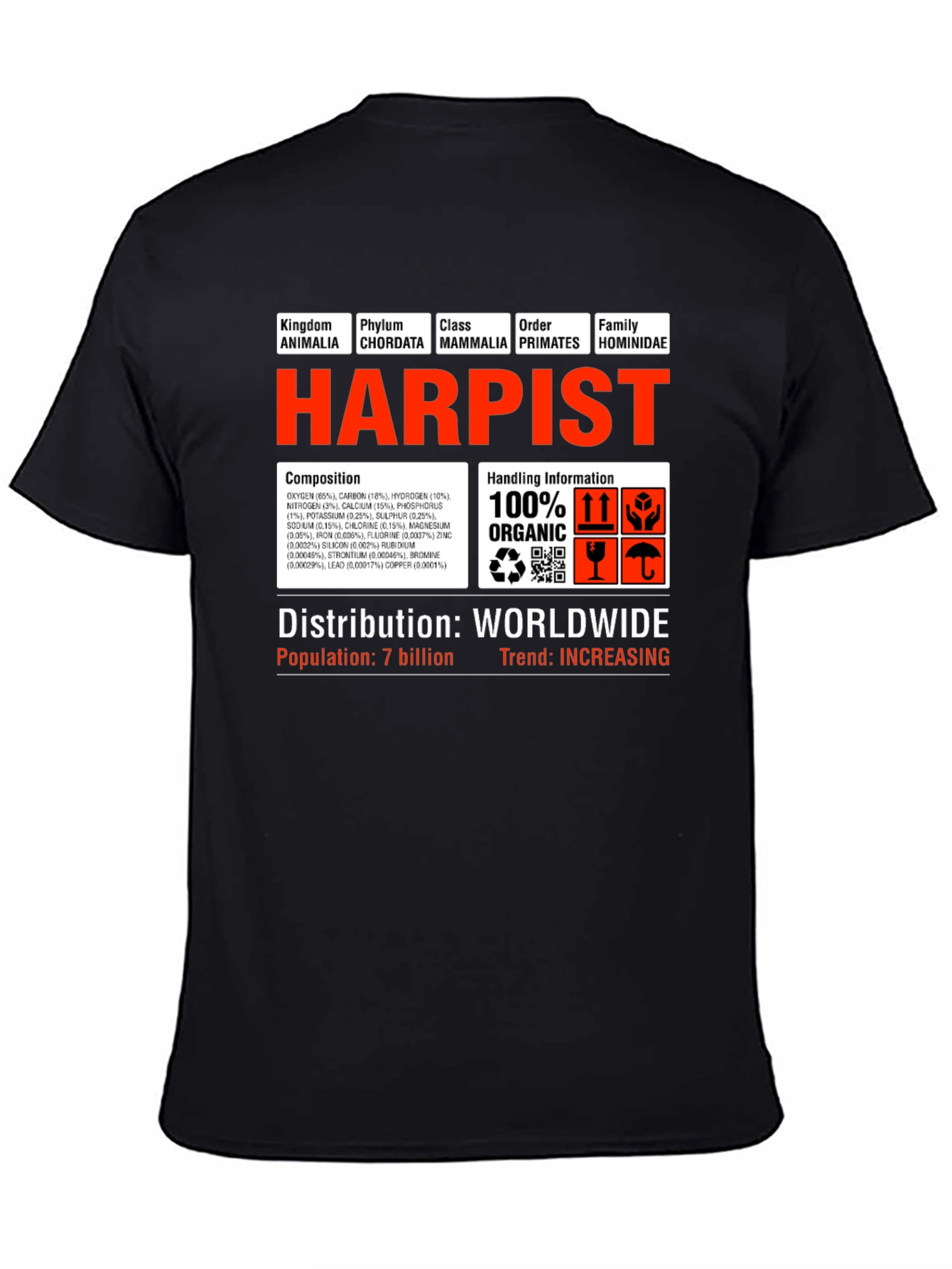 Harpist T-Shirt - Funny Science Biology Musician Tee