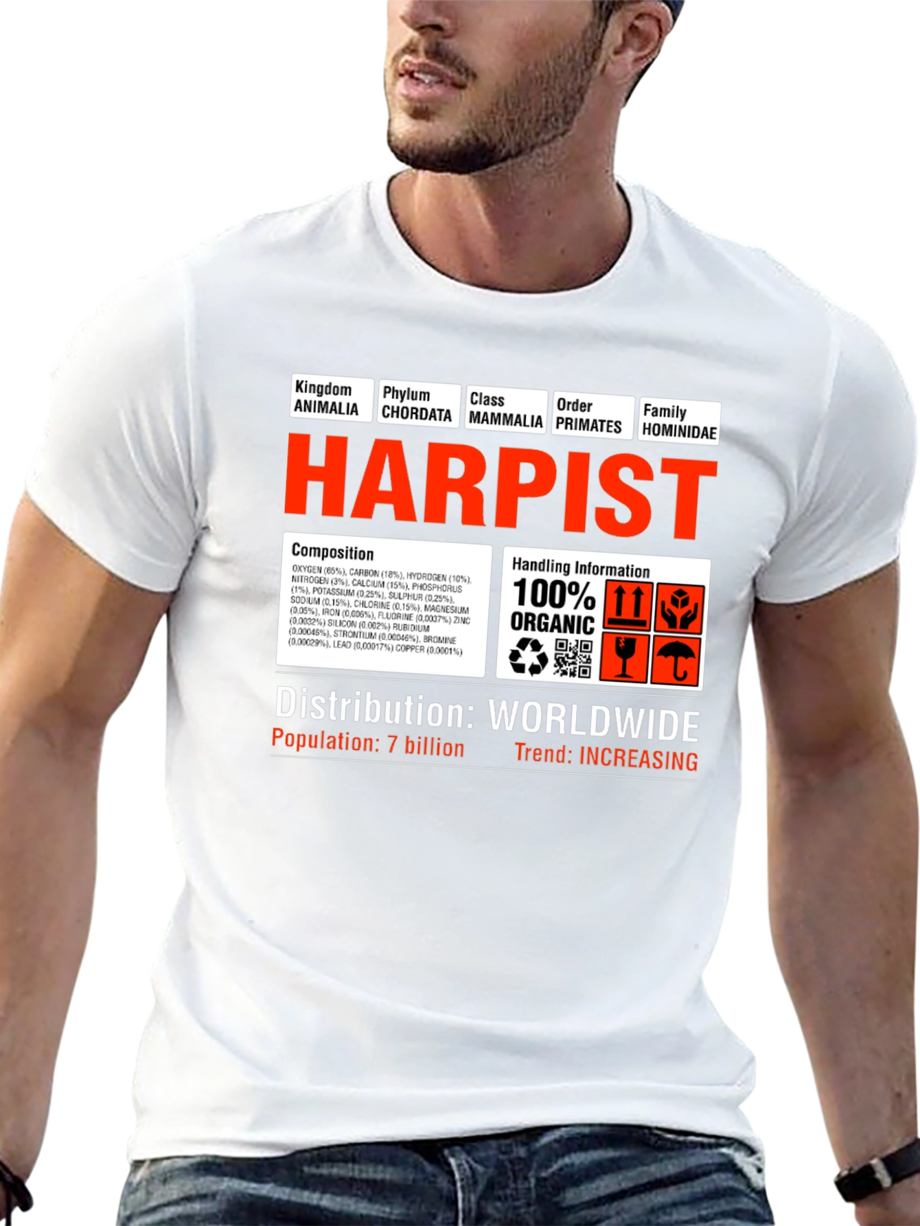 Harpist T-Shirt - Funny Science Biology Musician Tee