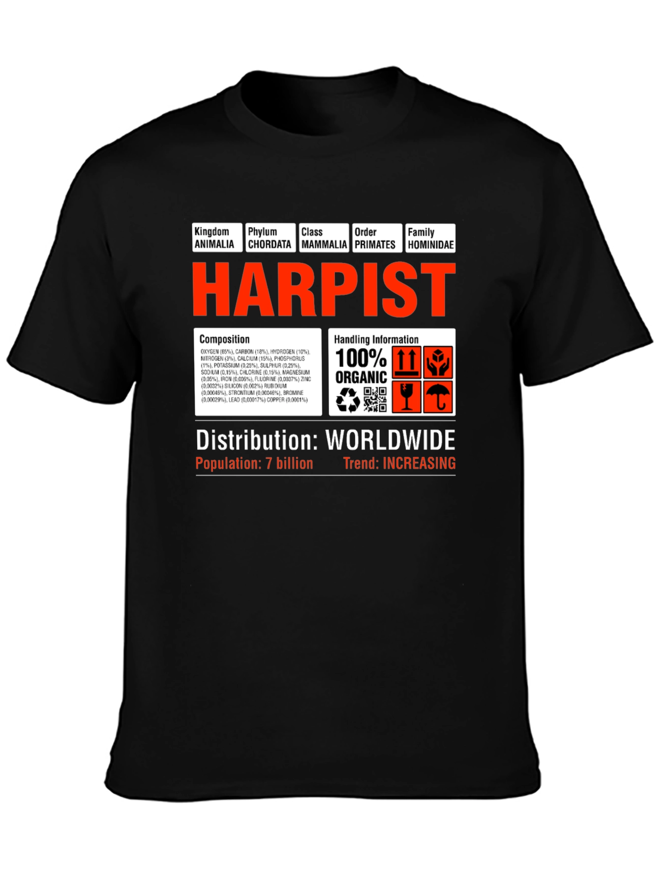 Harpist T-Shirt - Funny Science Biology Musician Tee