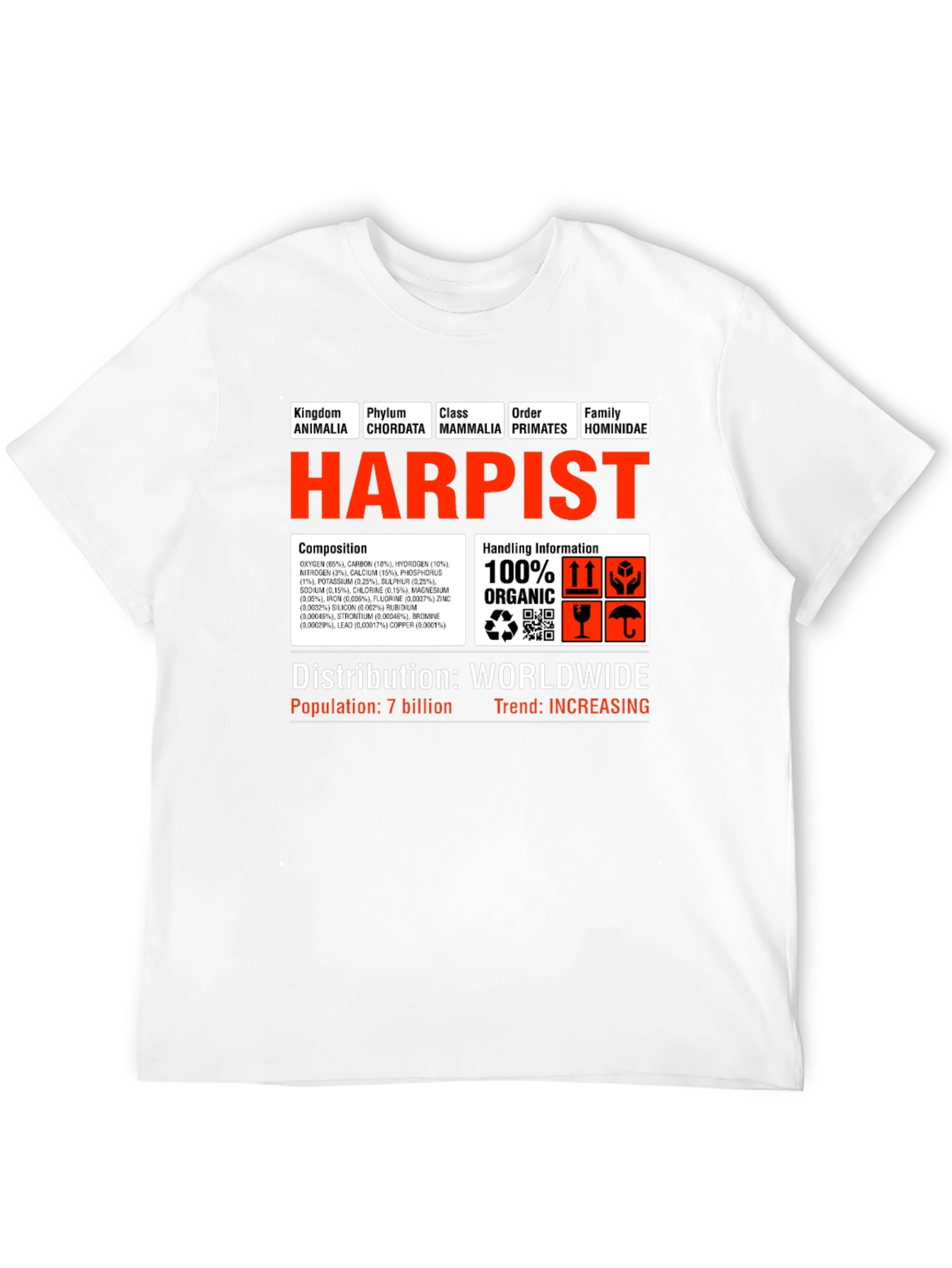 Harpist T-Shirt - Funny Science Biology Musician Tee
