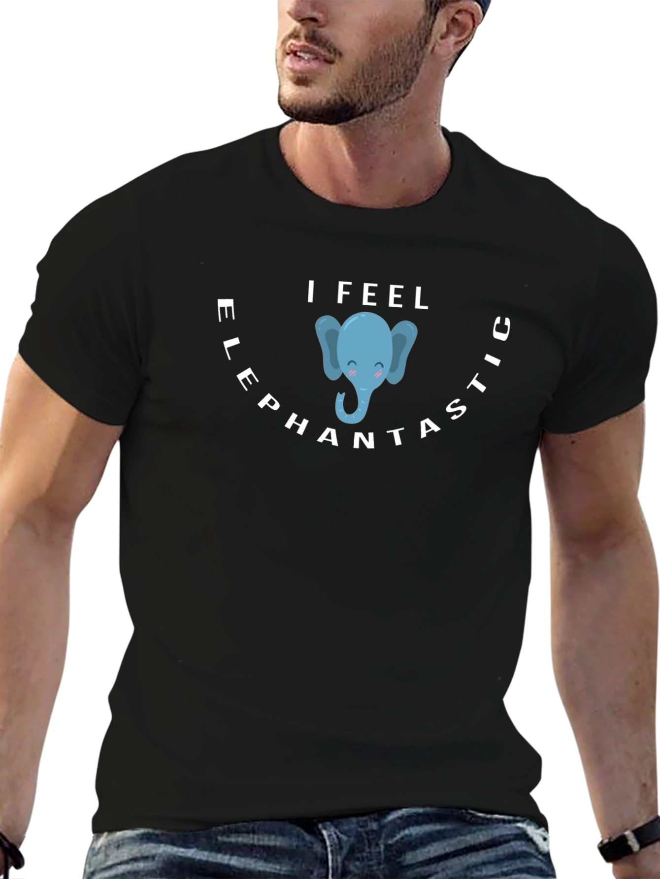 I Feel Elephantastic Black T-Shirt
