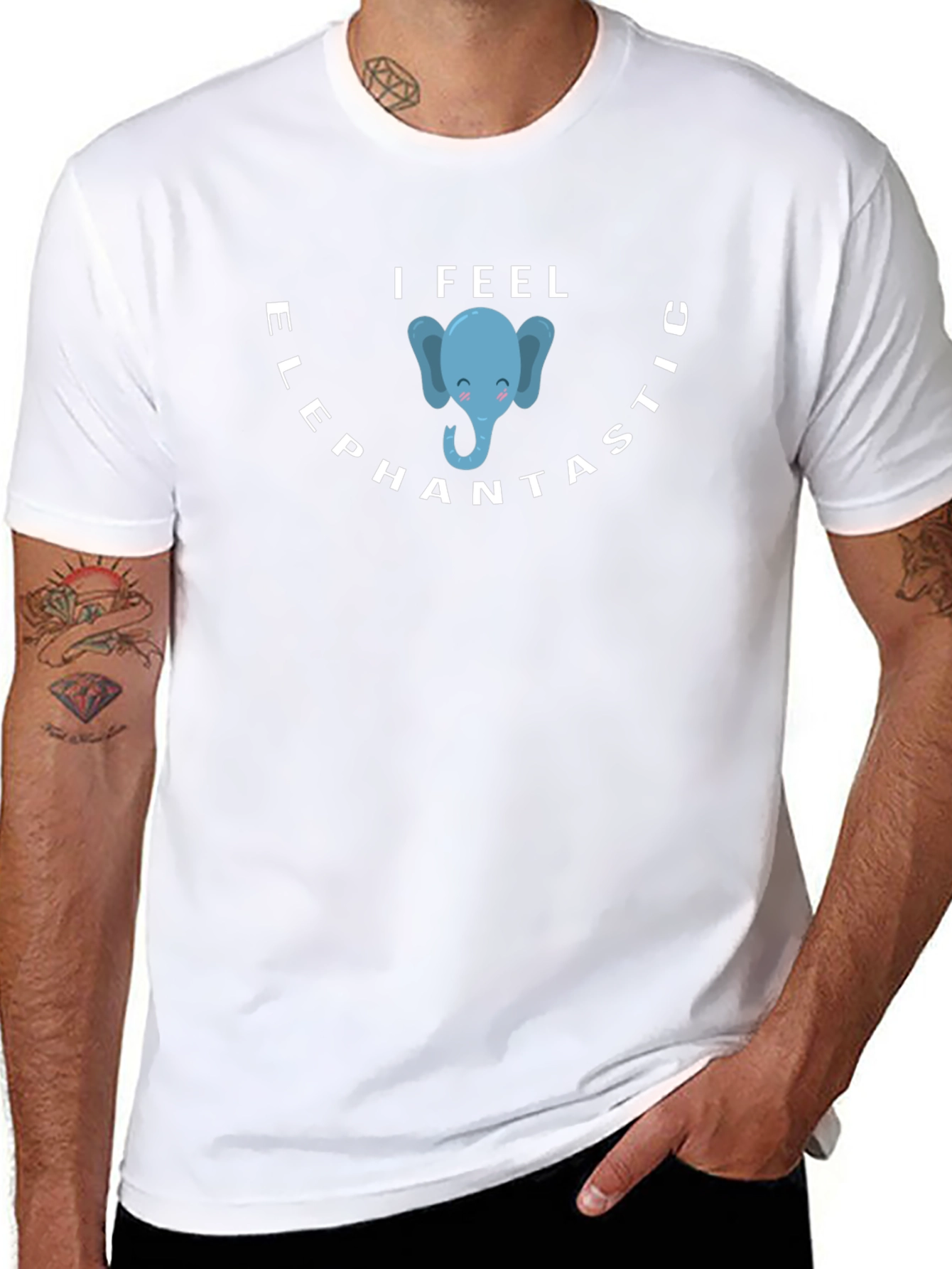 I Feel Elephantastic Black T-Shirt