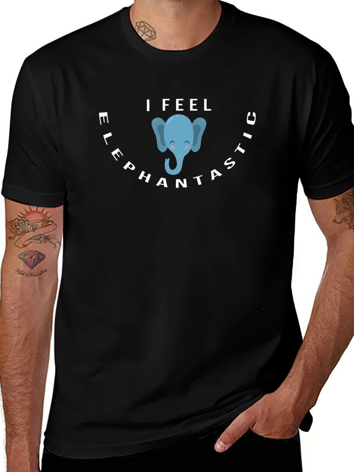 I Feel Elephantastic Black T-Shirt