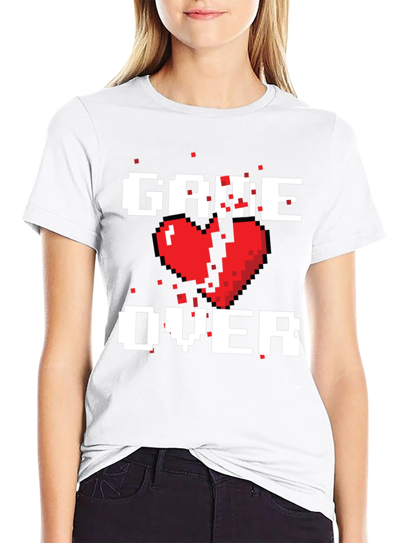 Pixel Heart Game Over T-Shirt