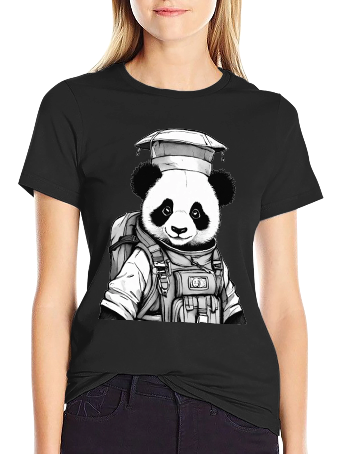 Panda Astronaut Graphic T-Shirt