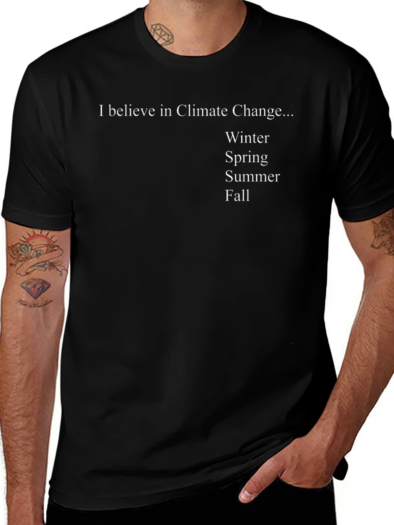 Climate Change Seasons Graphic Tee - Mens Black T-Shirt