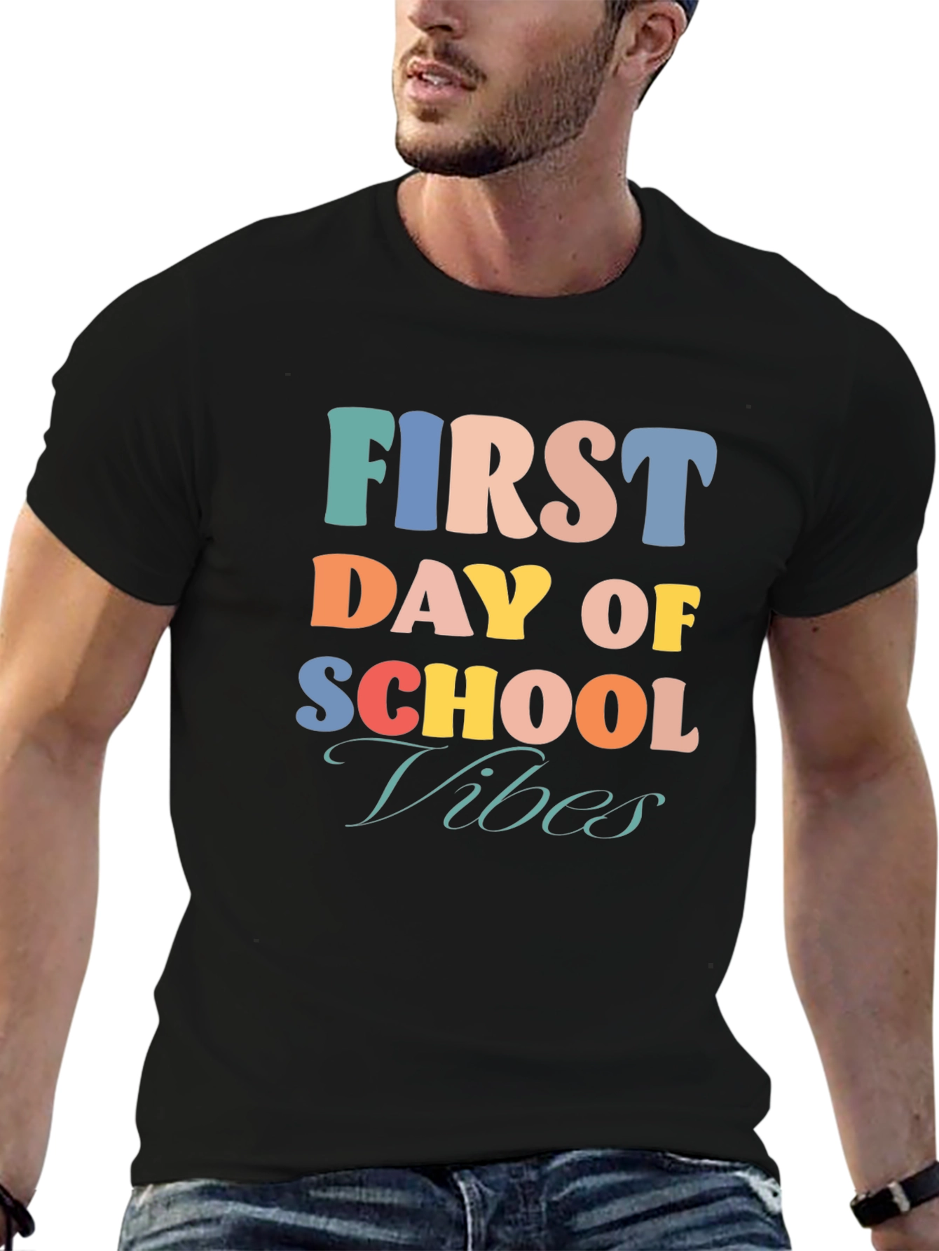 First Day Of School Vibes Black T-Shirt