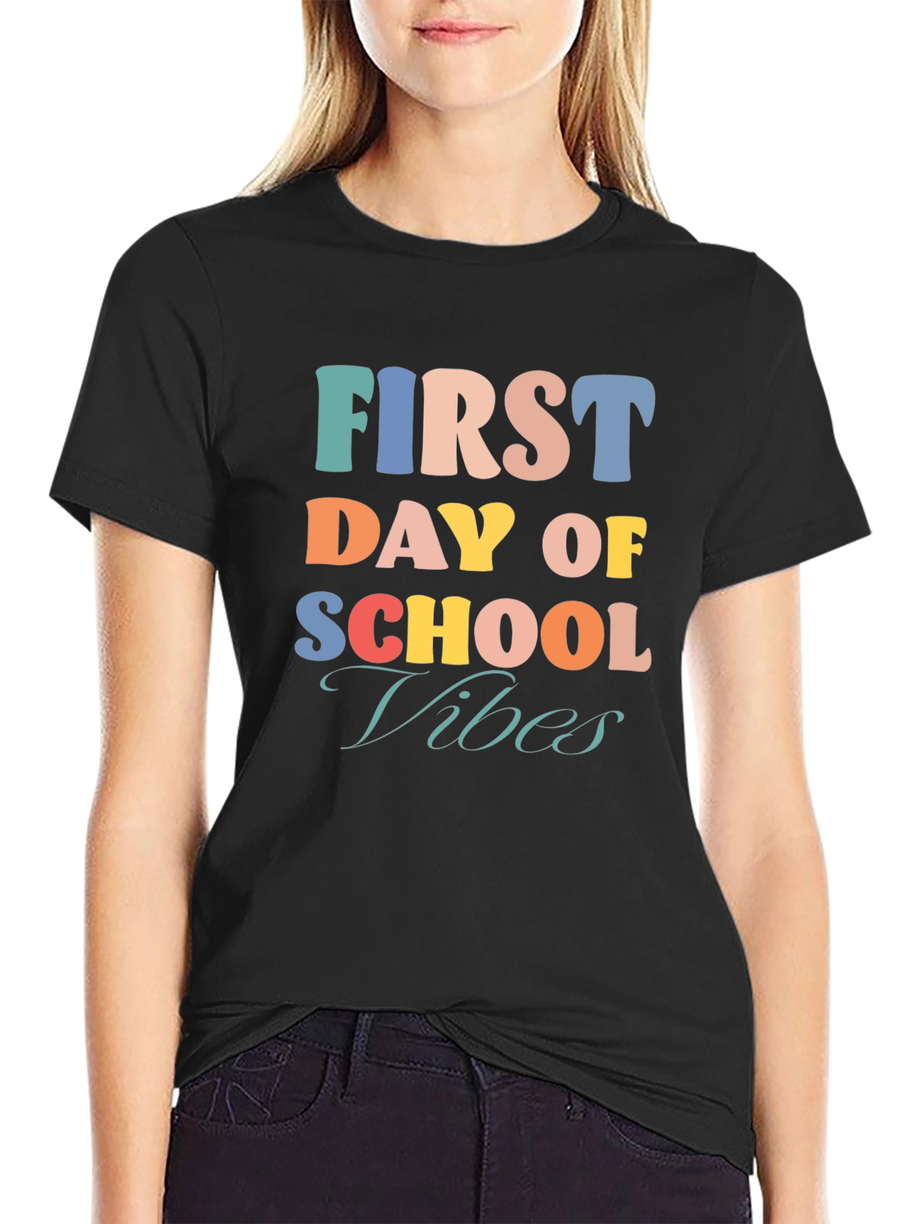 First Day Of School Vibes Black T-Shirt