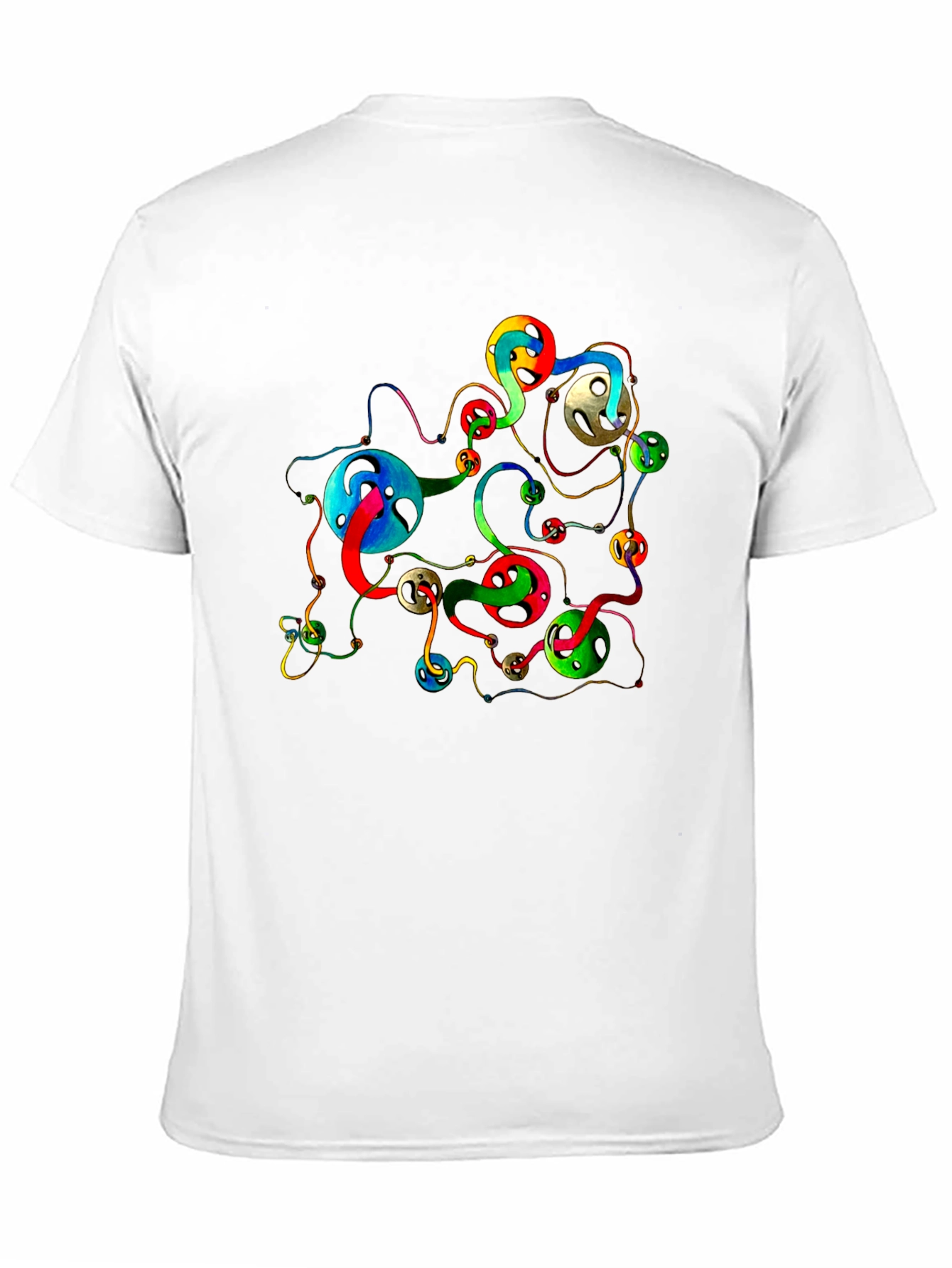 Abstract Swirls Graphic Black T-Shirt
