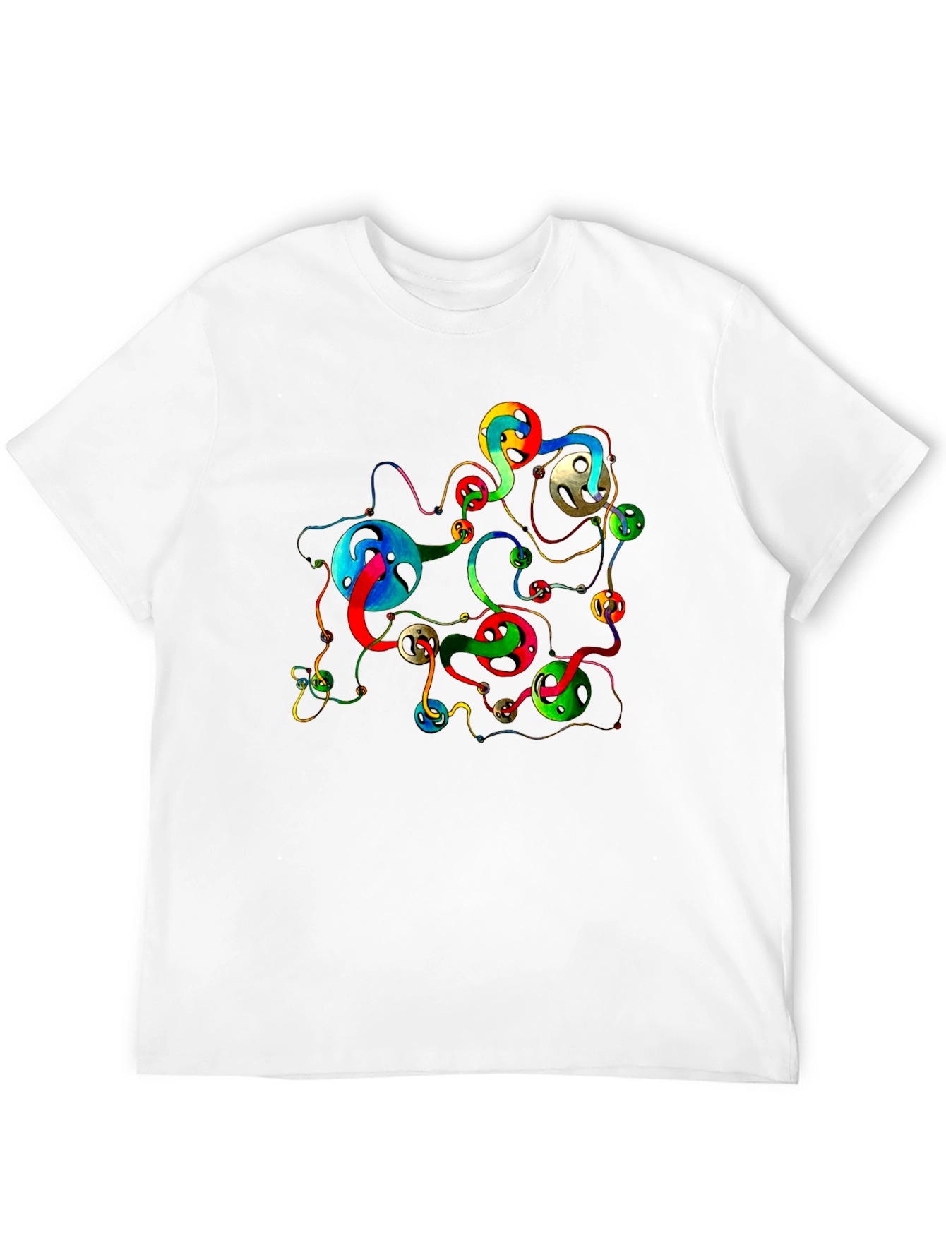 Abstract Swirls Graphic Black T-Shirt