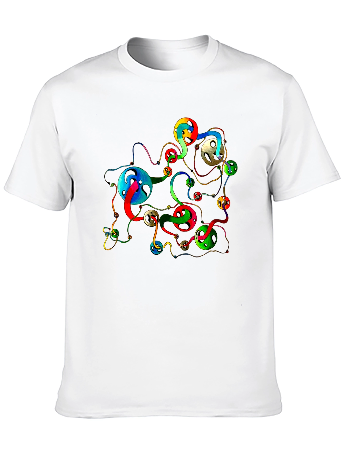 Abstract Swirls Graphic Black T-Shirt
